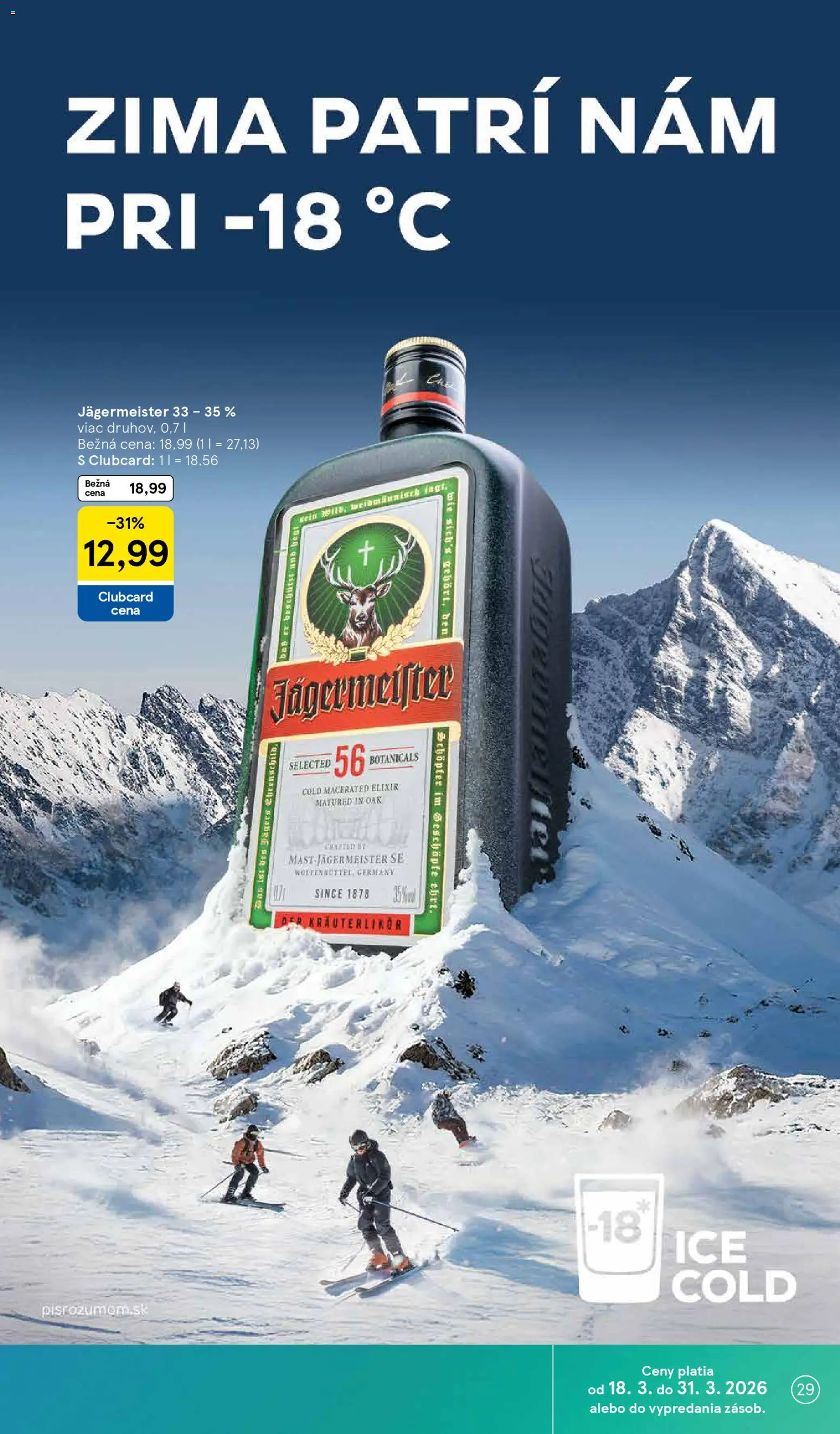 Nové Tesco akcie – leták je platný od 18.03.2026 | Strana: 29 | Produkty: Jägermeister