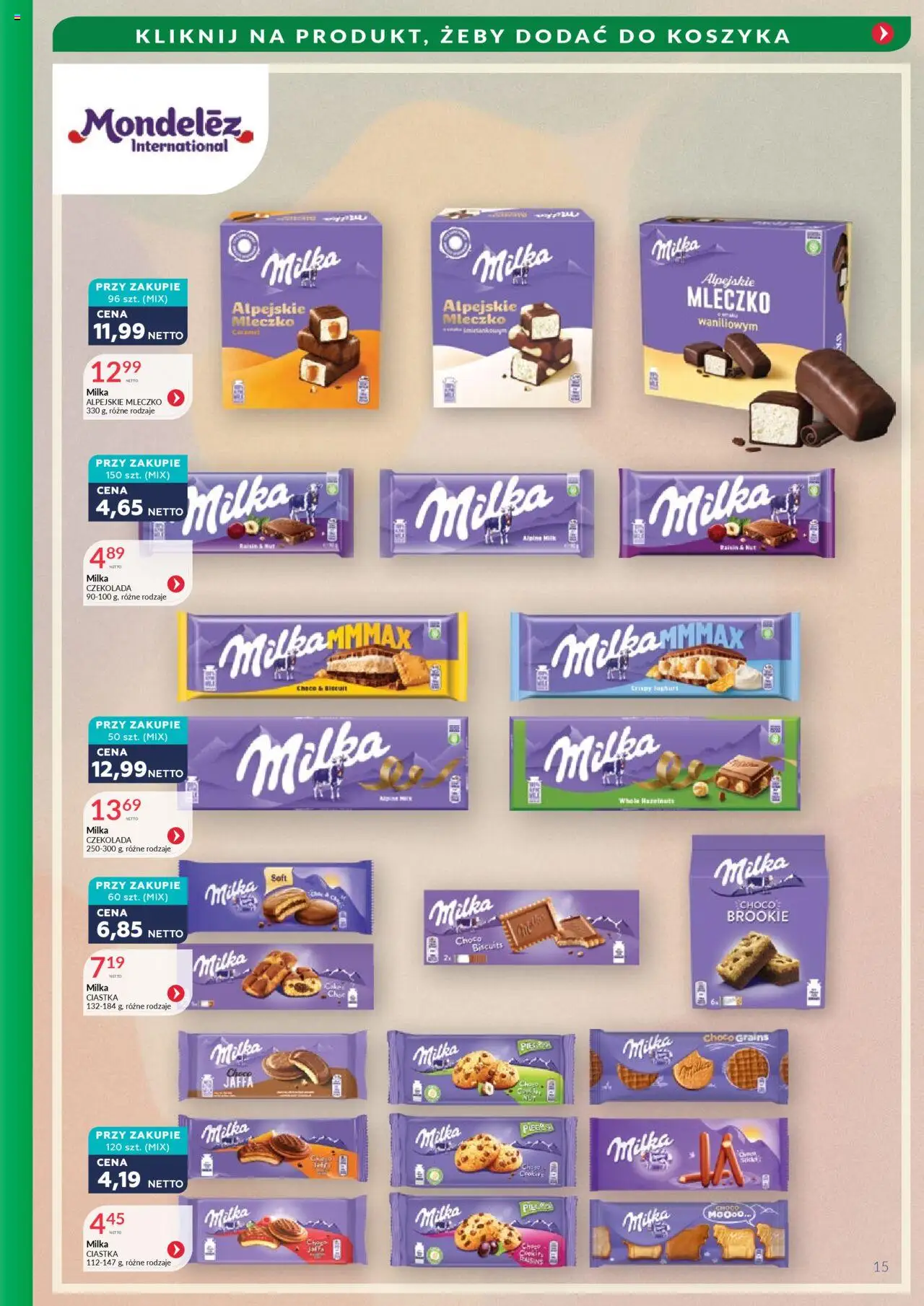 Eurocash Gazetka - Słodycze kawy i herbaty od 01.10.2025 | Strona: 15 | Produkty: Milka, Czekolada, Ciastka