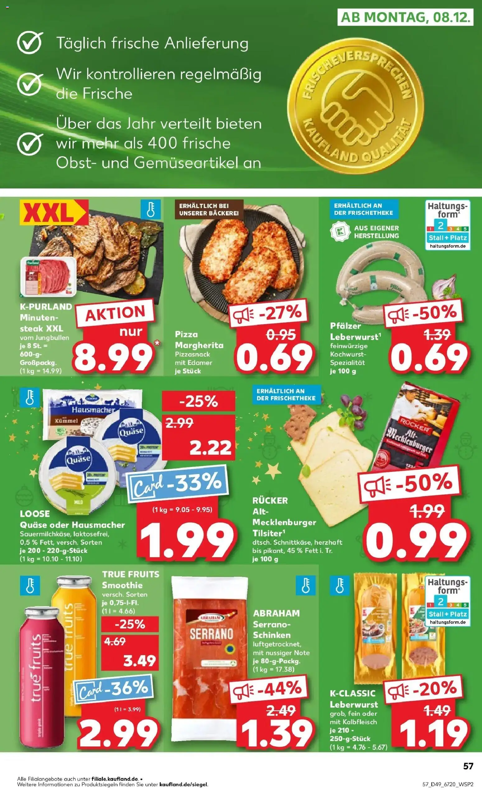 Kaufland prospekt Freising	 – gültig ab 04.12.2025 | Seite: 57 | Produkte: Bäckerei, Obst, Schinken, Steak