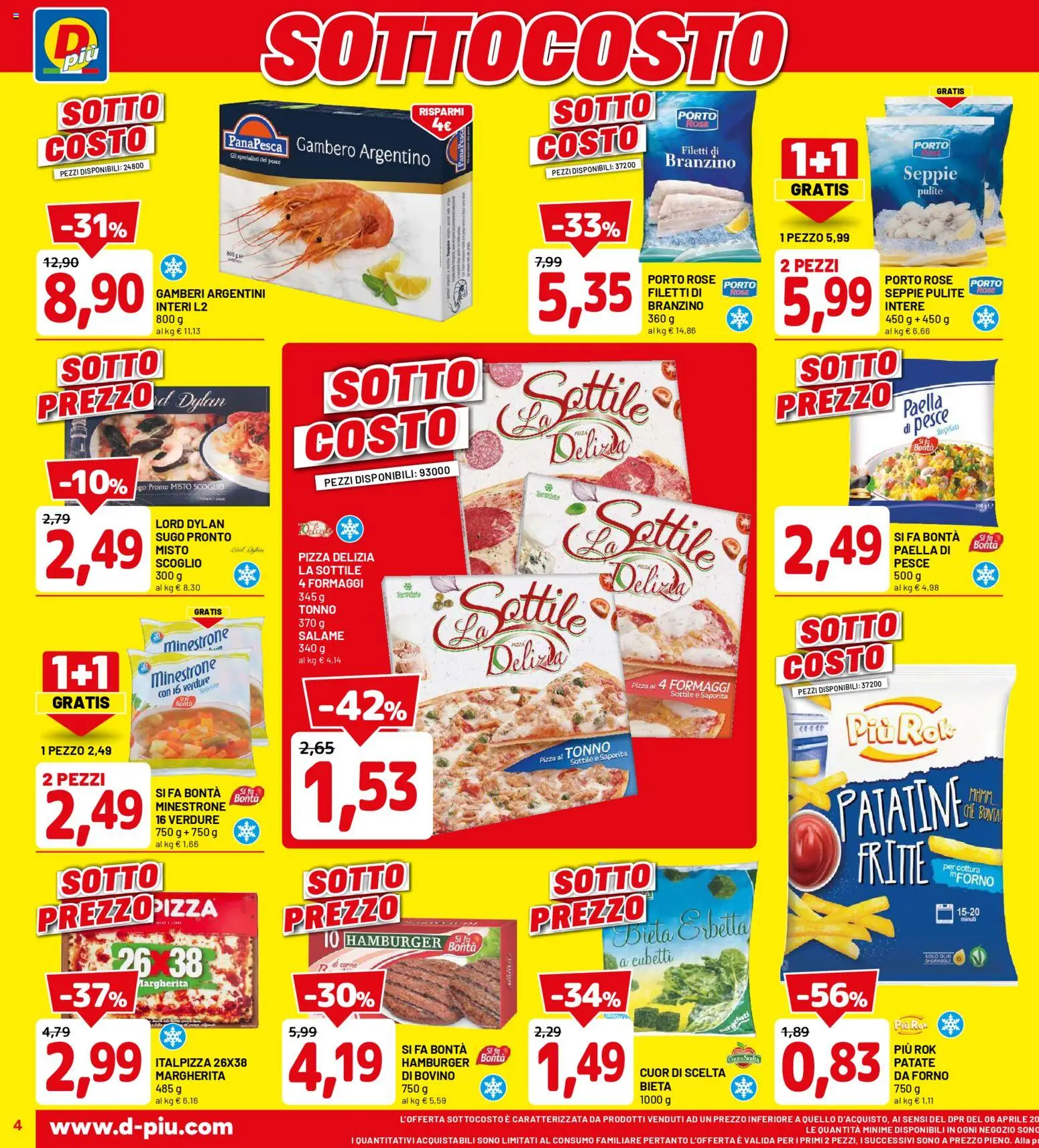 Volantino D Più del 06.11.2025 | Pagina: 4 | Prodotti: Minestrone, Gamberi, Verdure, Forno