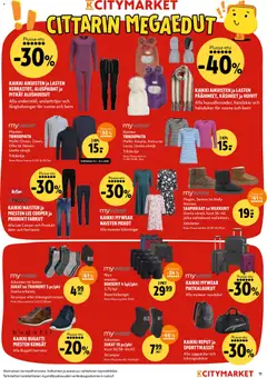 K-Citymarket-mainoslehti voimassa 15.01.2026 alkaen | Sivu: 11 | Tuotteet: Alushousut, Bokserit, Käsineet, Farkut