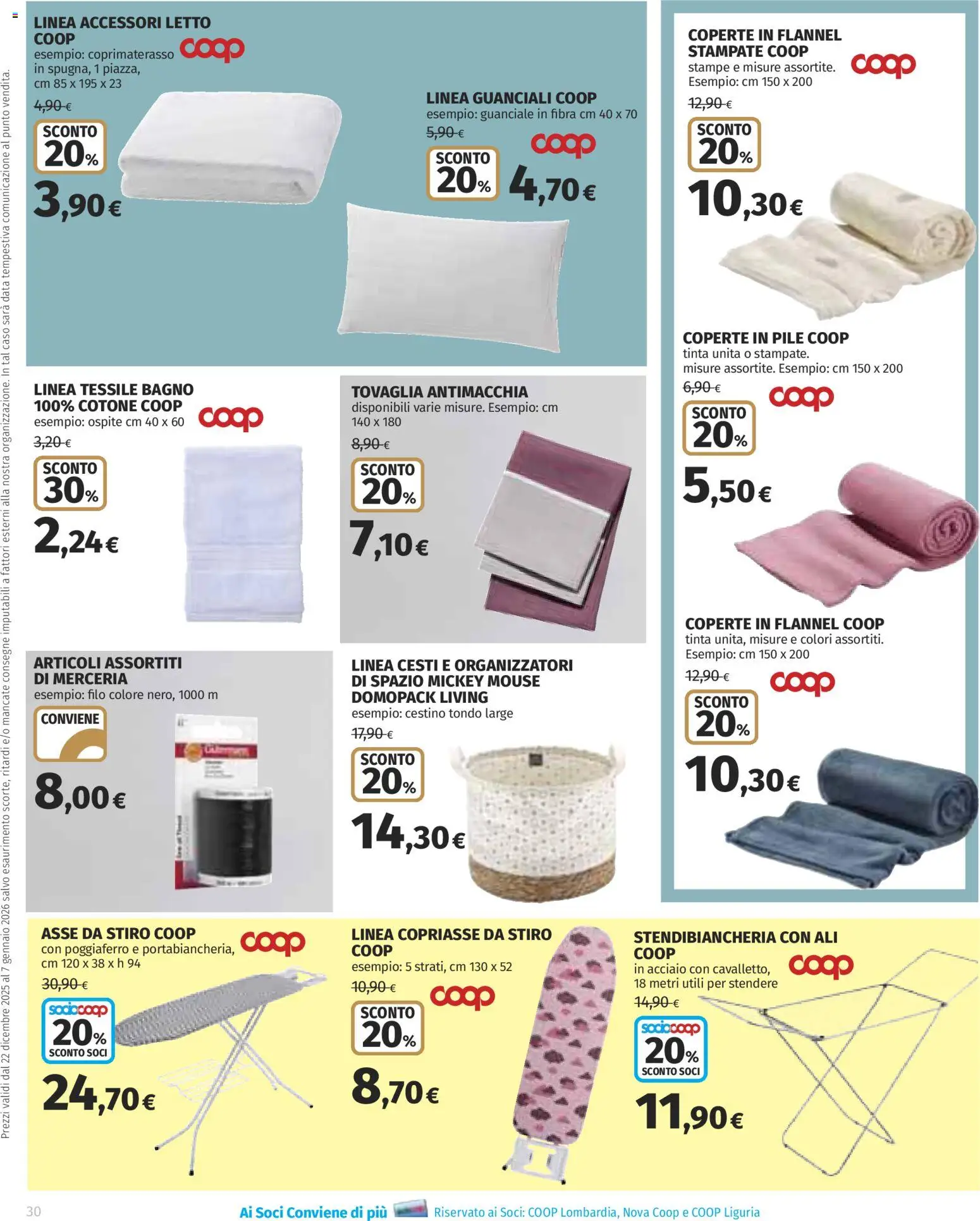 Volantino COOP del 22.12.2025 | Pagina: 30 | Prodotti: Stendibiancheria, Data, Mouse, Letto