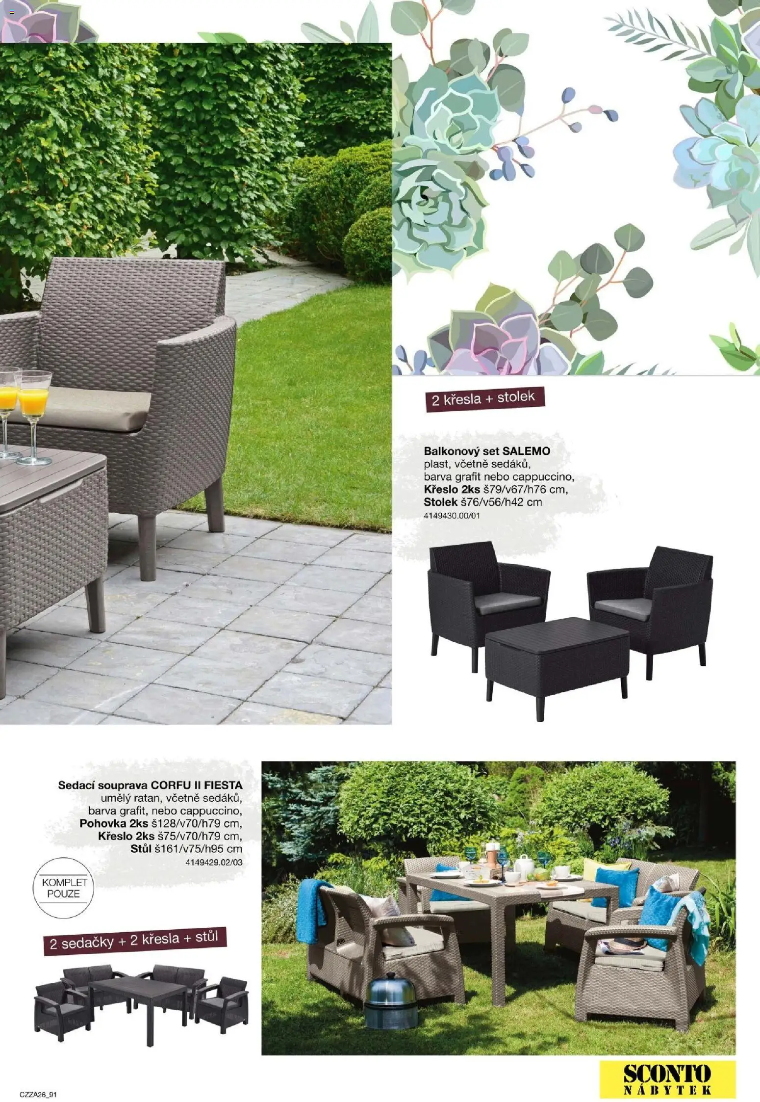 Sconto nábytek katalog - Zahradní speciál od 01.01.2026 | Strana: 91 | Produkty: Sedací souprava, Pohovka, Křeslo, Sedačky