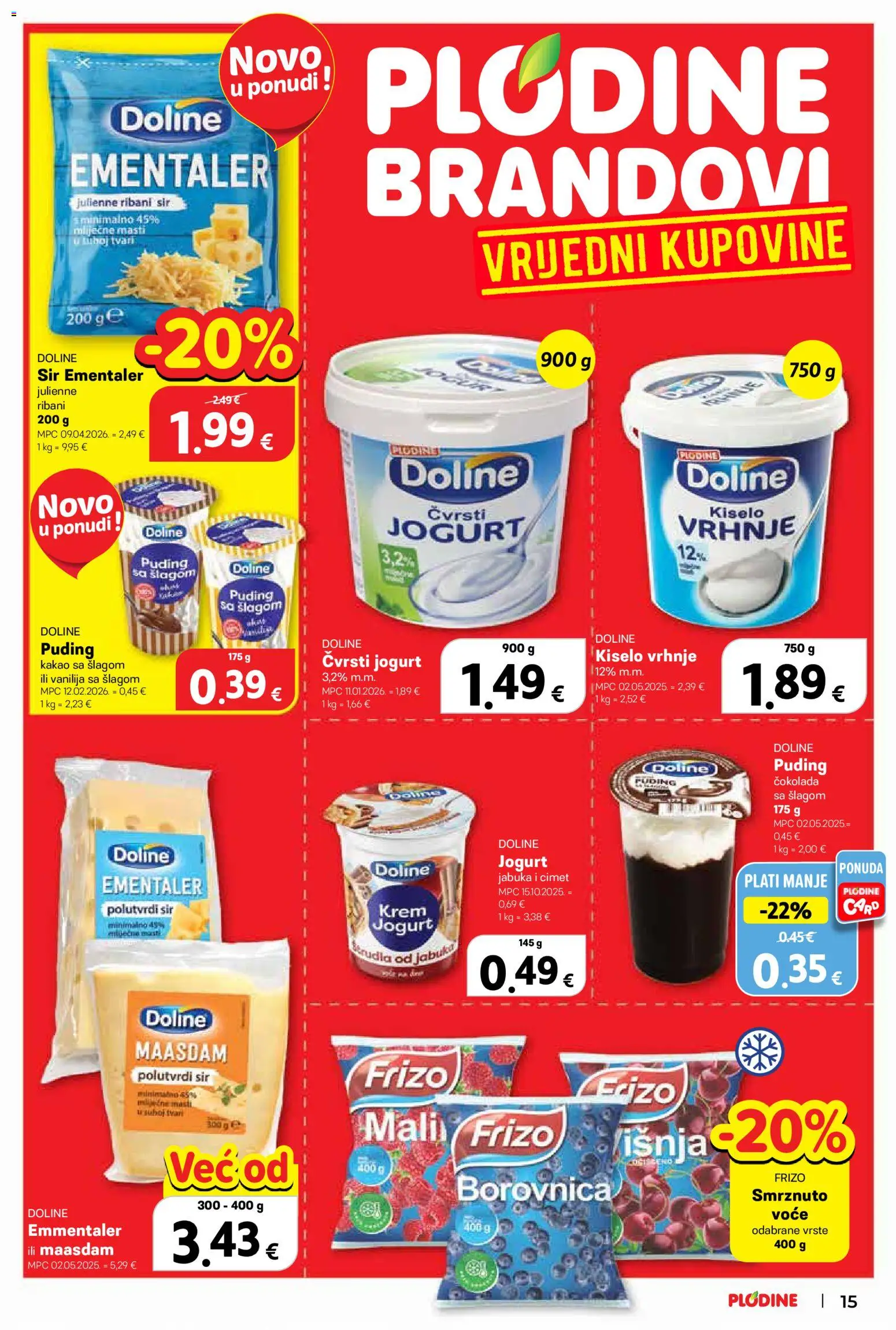 Plodine katalog | vrijedi od 15.04.2026 | Stranica: 15 | Proizvodi: Sir, Čokolada, Kakao, Jabuka