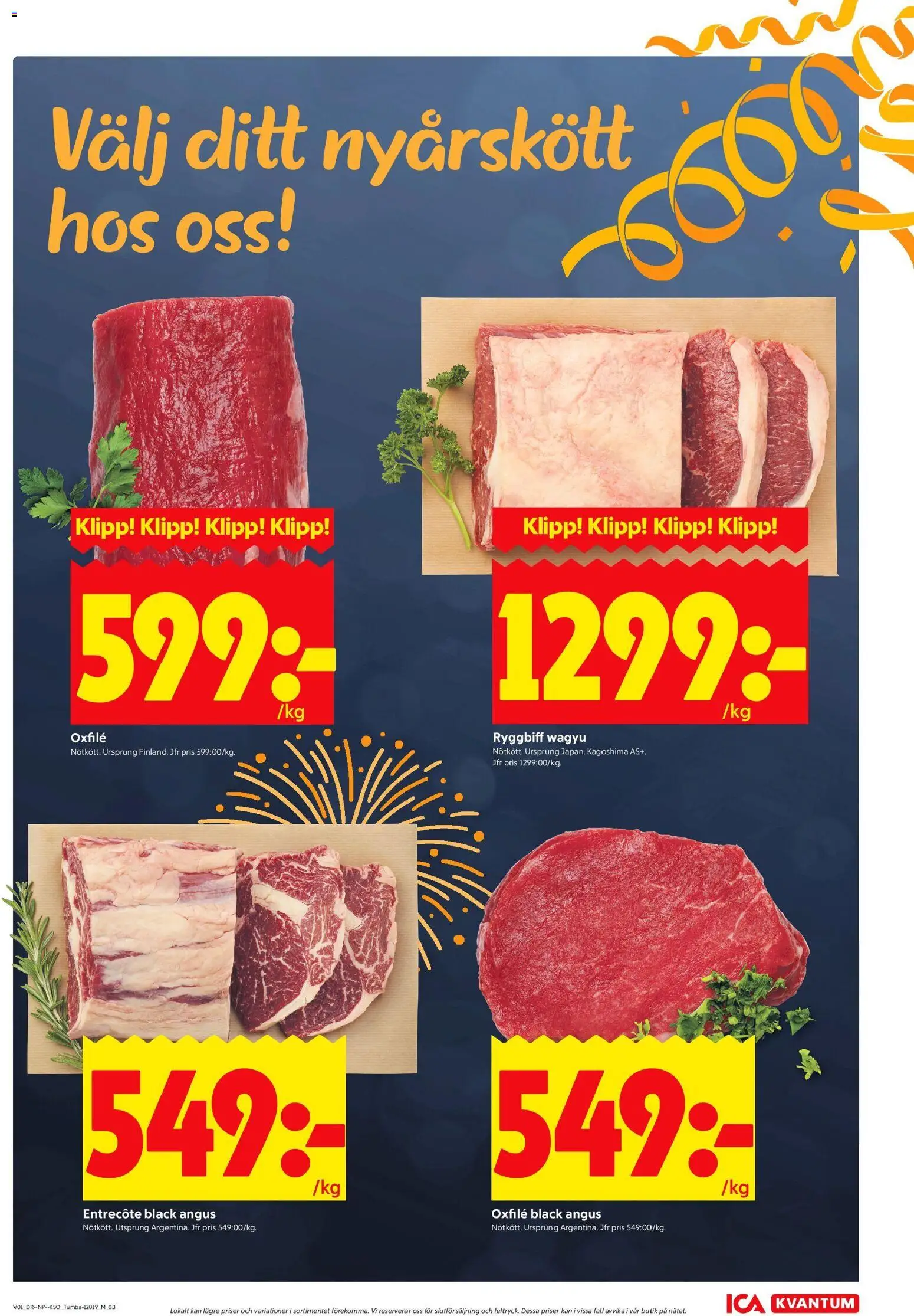 ICA Kvantum reklamblad aktuell från 30.12.2025 | Sida: 7 | Produkter: Entrecote, Oxfilé