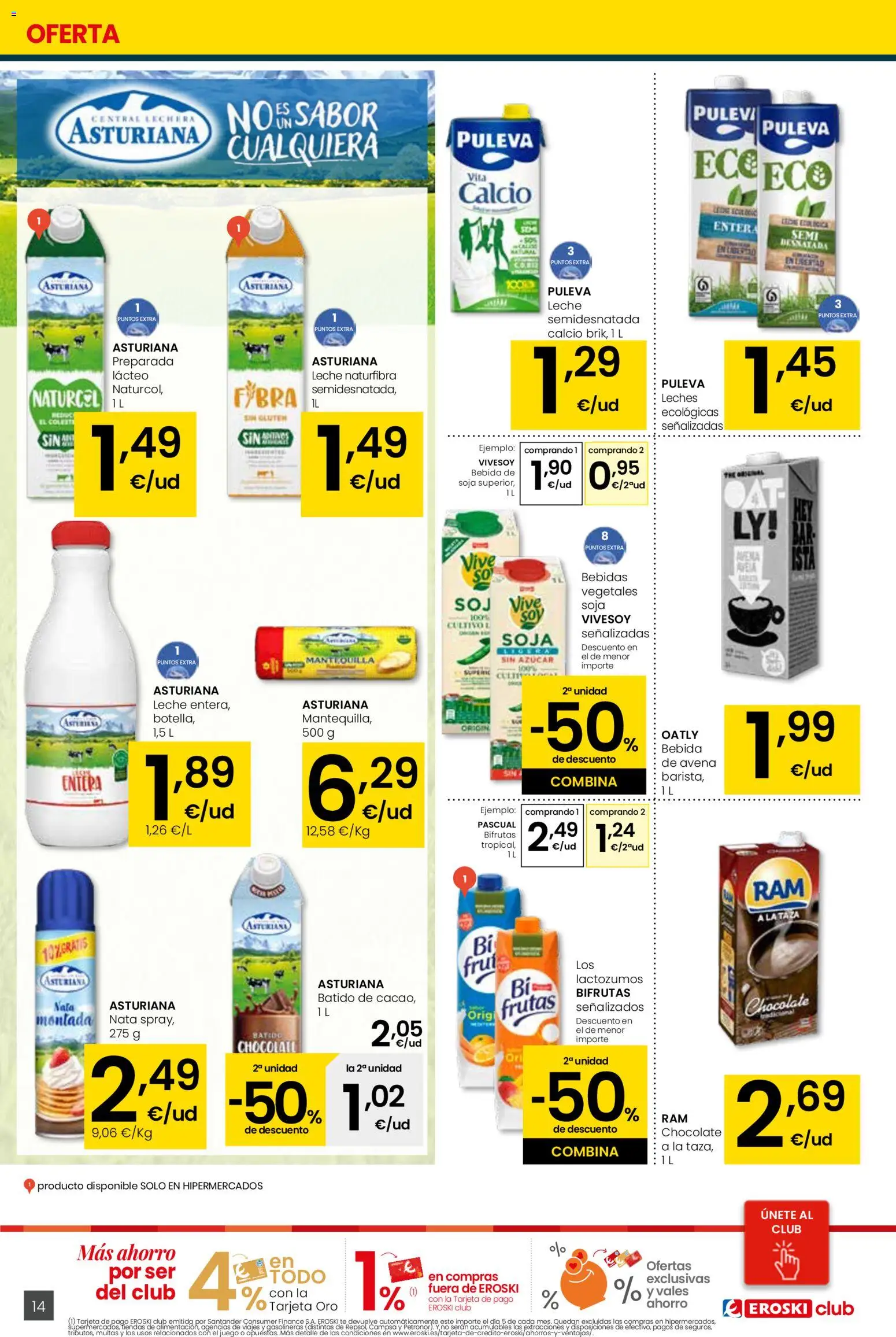 Eroski - Siempre a buen precio  │ válido desde el 12.02.2026 | Página: 14 | Productos: Leche, Chocolate, Bebida de soja, Συσκευή ροής