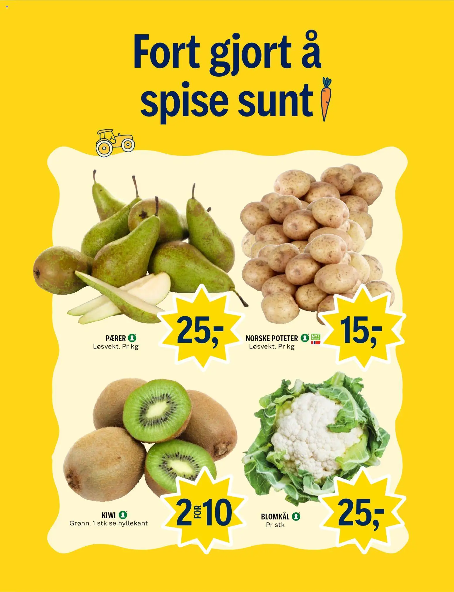 {H1} | Side: 12 | Produkter: Kiwi, Poteter, Blomkål, Суміш дитяча