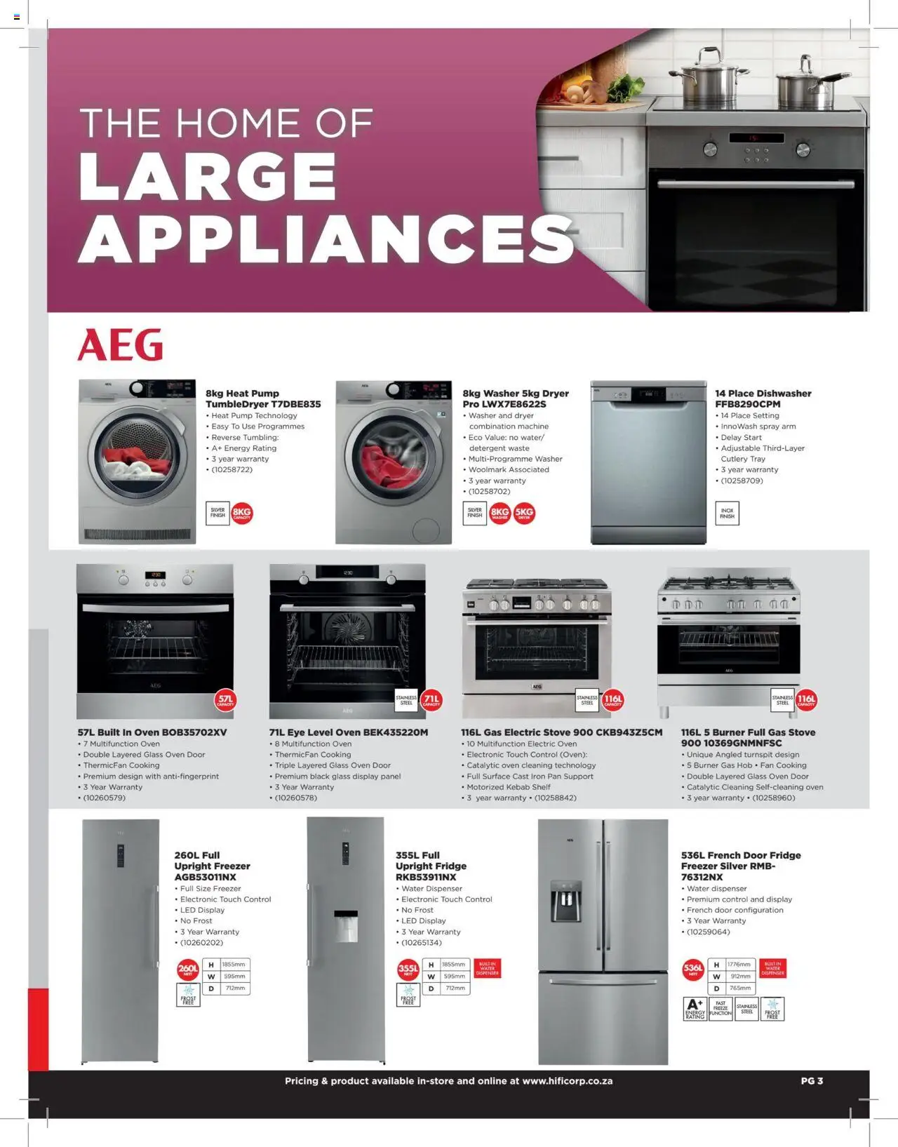 HiFi Corp - Extended Range Catalogue │ valid from 12.02.2024 | Page: 3 | Products: Tray, Dishwasher, Fridge, Gas stove