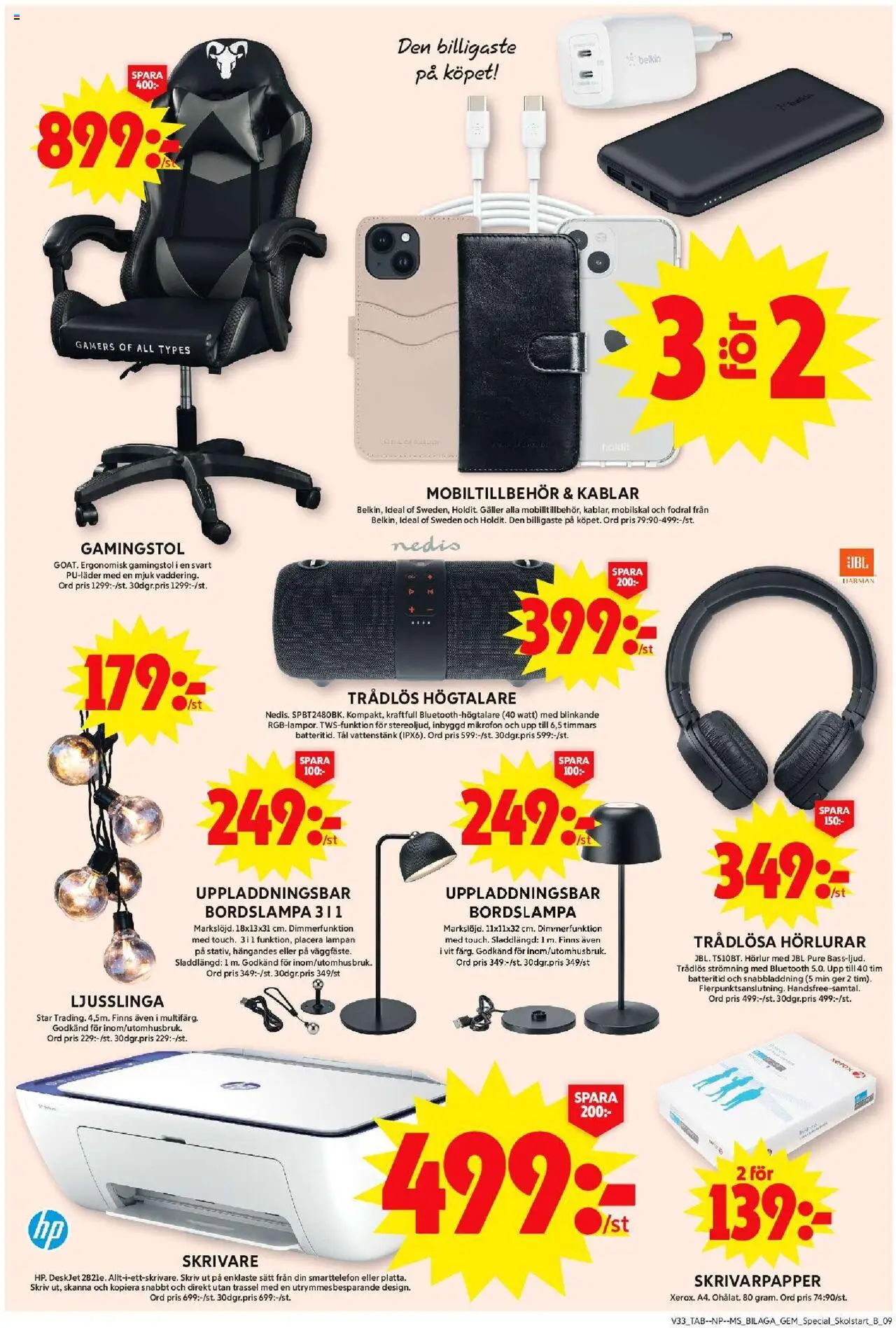 ICA Maxi reklamblad aktuell från 11.08.2025 | Sida: 23 | Produkter: Trådlösa hörlurar, Hörlurar, Bluetooth-högtalare, Mikrofon