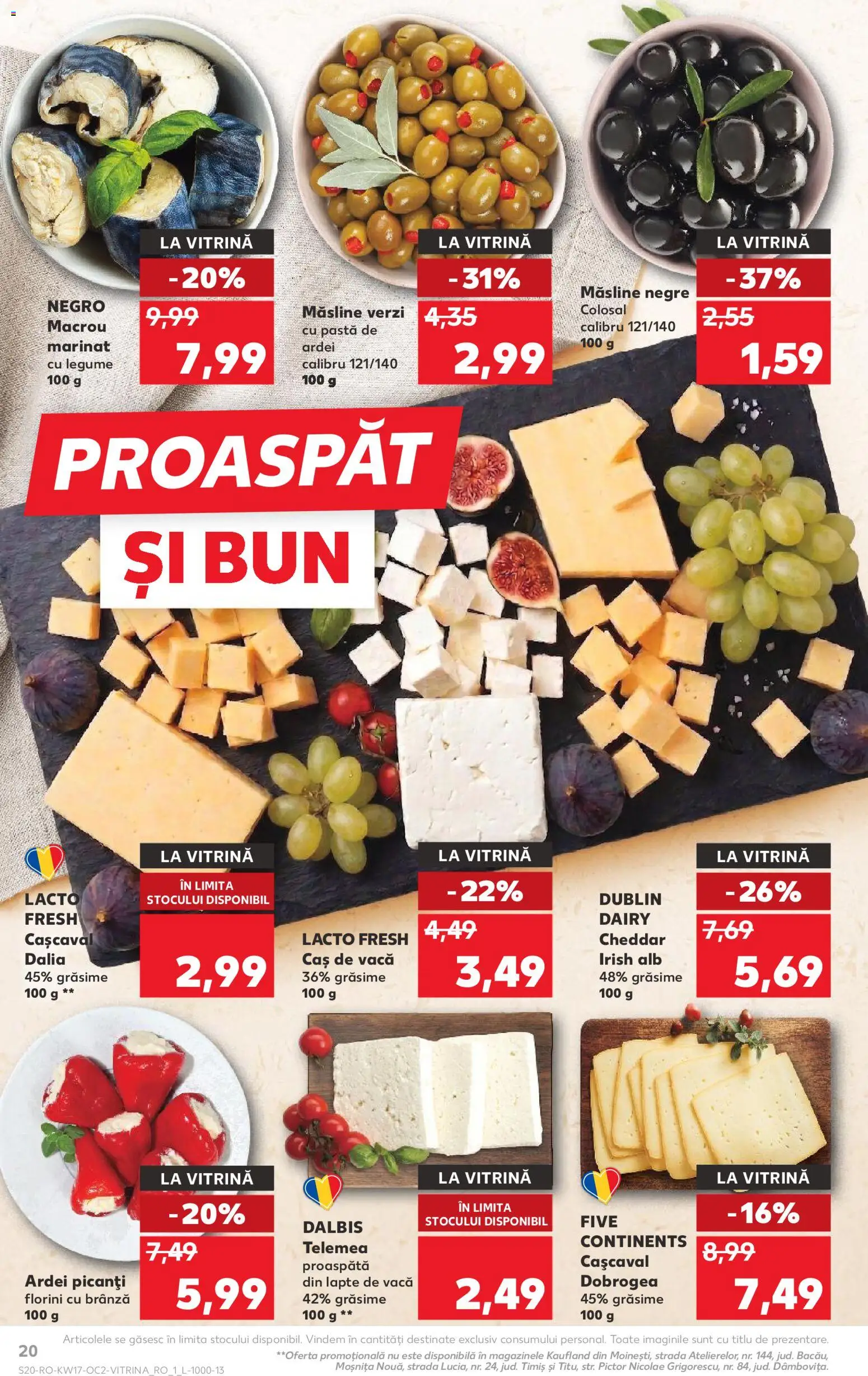 Noul catalog Kaufland – valabil de la 22.04.2026 | Pagină: 20 | Produse: Hijyenik ped, Vitrină, Ardei, Brânză