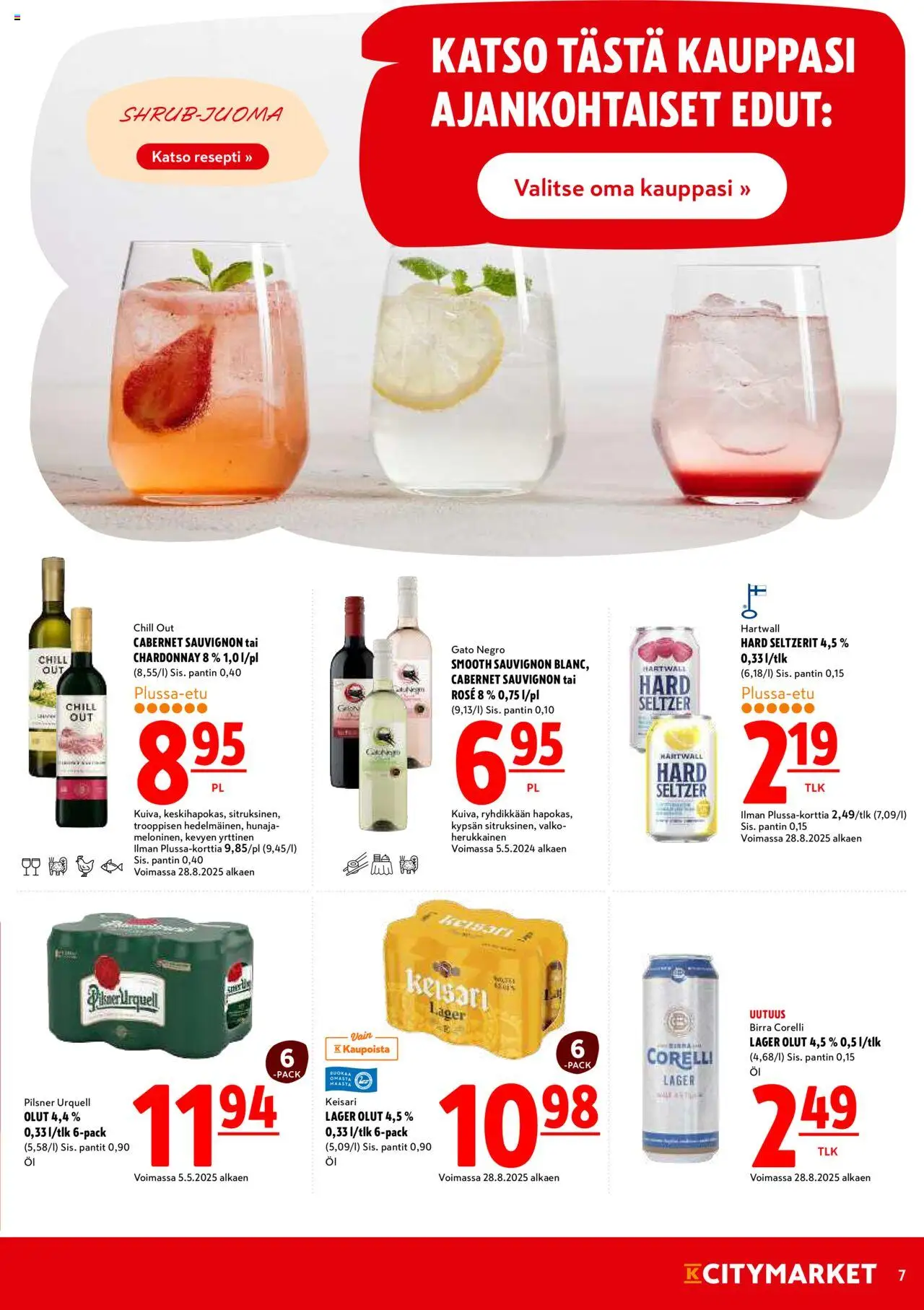 K-Citymarket tarjoukset – voimassa 25.09.2025 alkaen | Sivu: 7 | Tuotteet: Olut, Hunaja