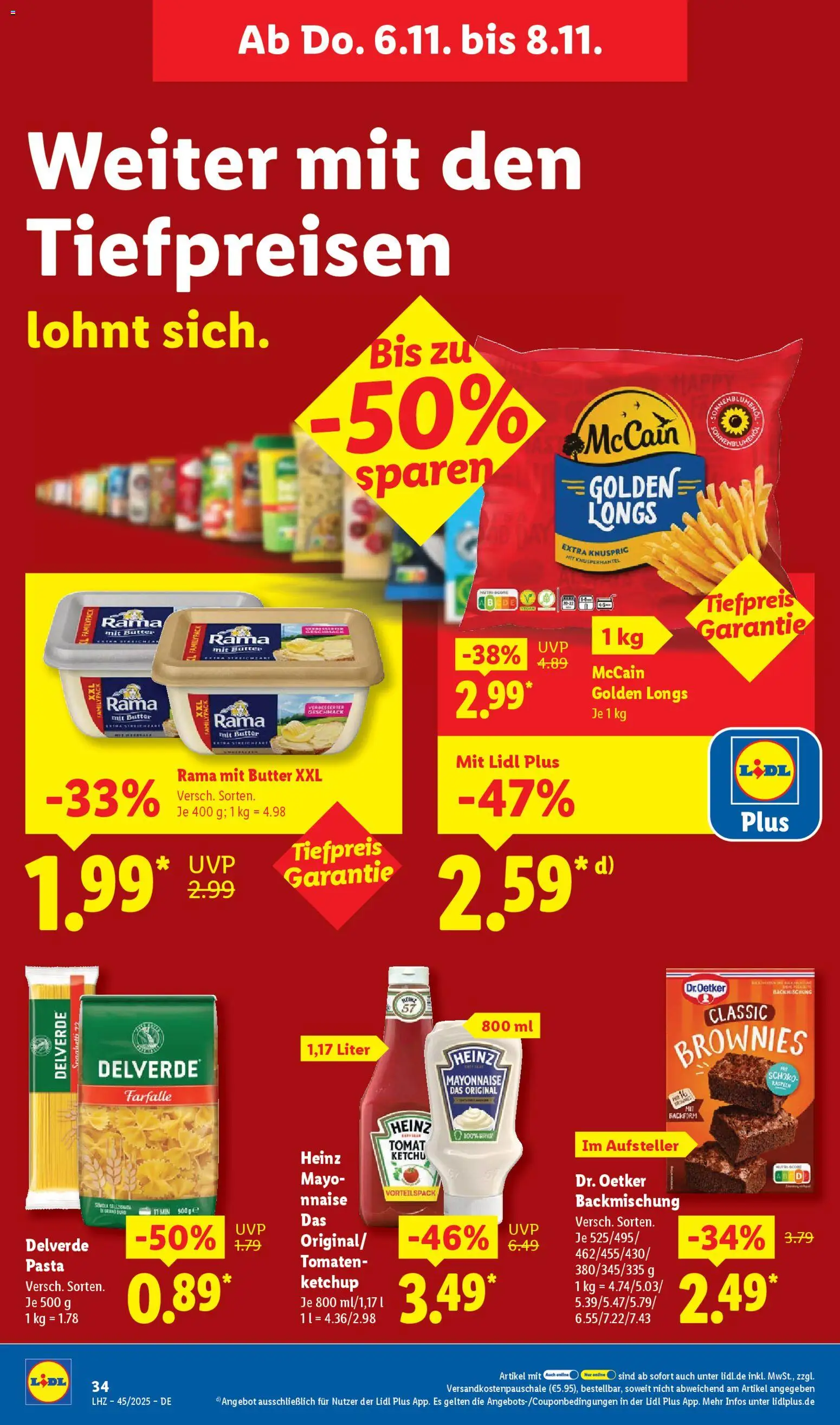 Lidl - Prospekt – gültig ab 03.11.2025 | Seite: 58 | Produkte: Tomaten, McCain, Mayonnaise, Pasta