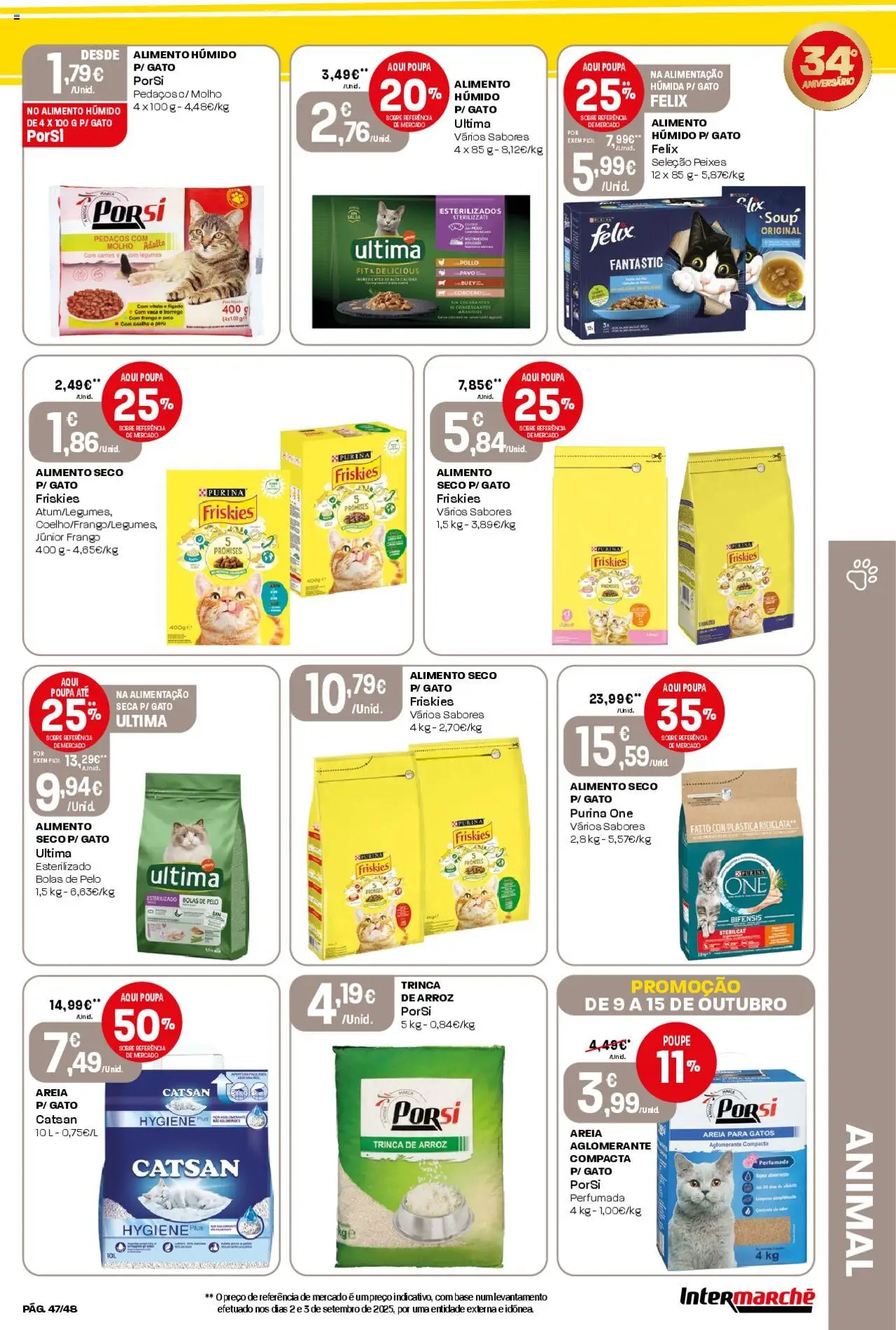 Intermarché folheto │ válido de 09.10.2025 | Página: 47 | Produtos: Purina one, Peru, Base, Arroz