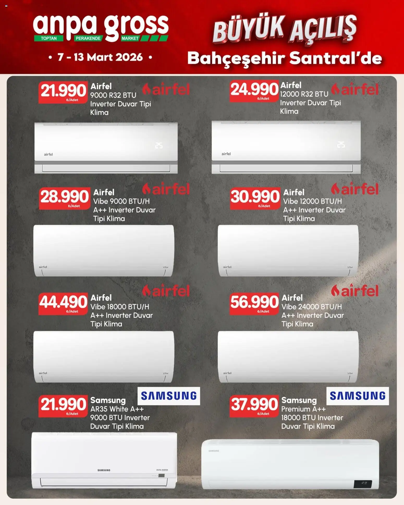 Anpa Gross - Katalog Büyük açılış 6 - 07.03.2026 tarihinden itibaren geçerlidir | Sayfa: 3 | Ürünler: Klima