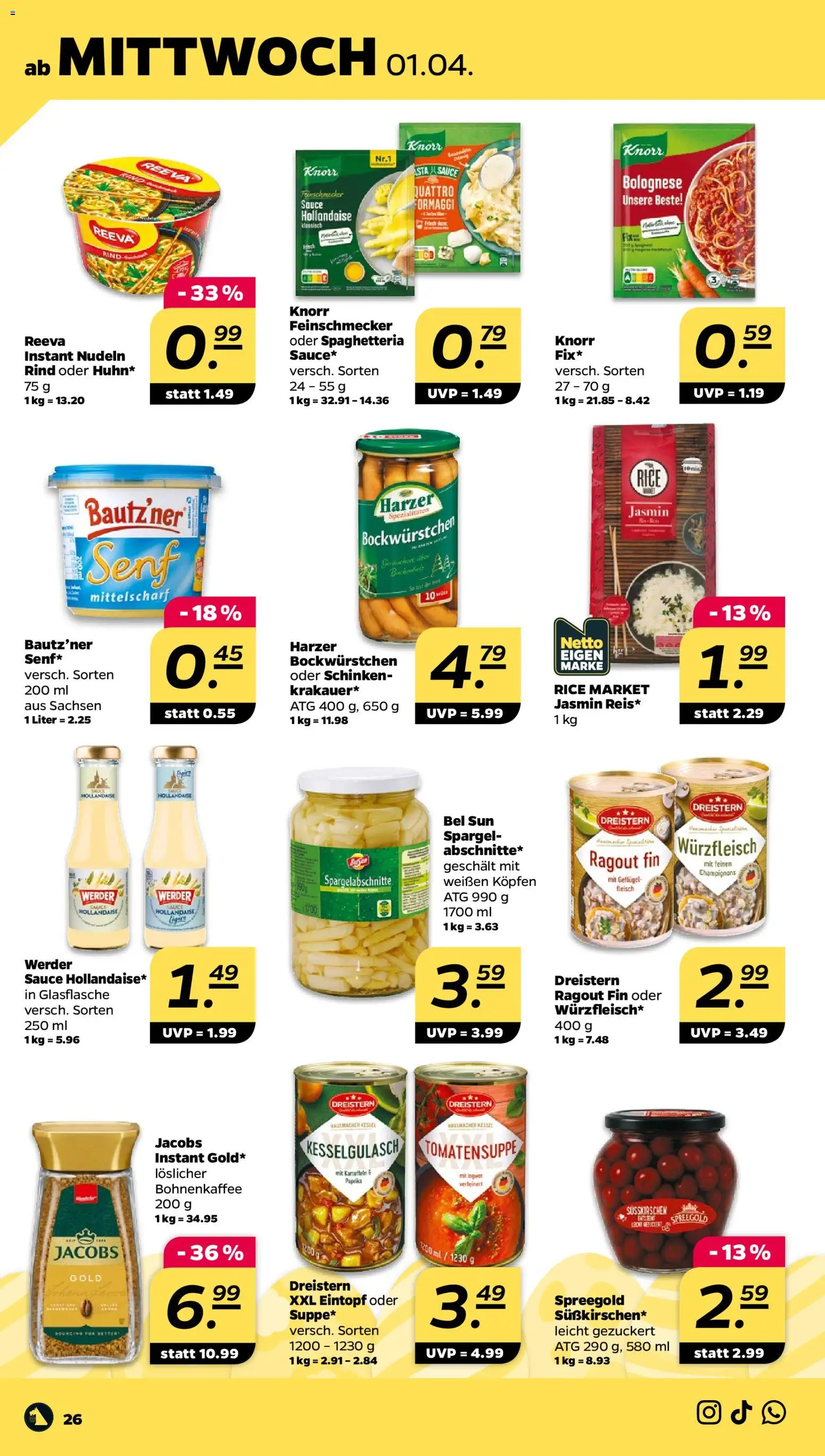 Netto Prospekt 	 – gültig ab 30.03.2026 | Seite: 32 | Produkte: Spargel, Paprika, Schinken, Fleisch
