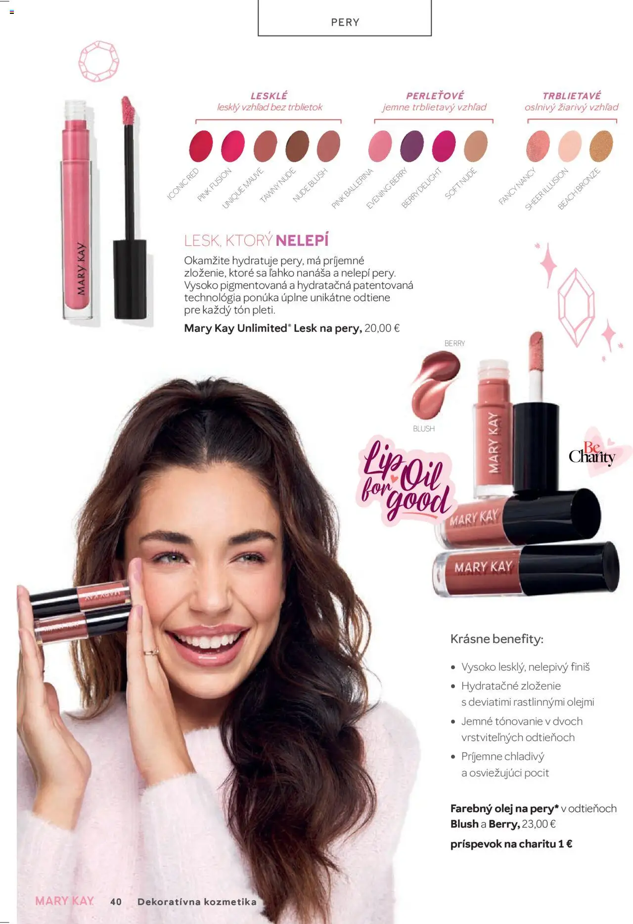 Mary Kay katalóg │ platný od 16.07.2025 | Strana: 40 | Produkty: Olej, Lesk na pery