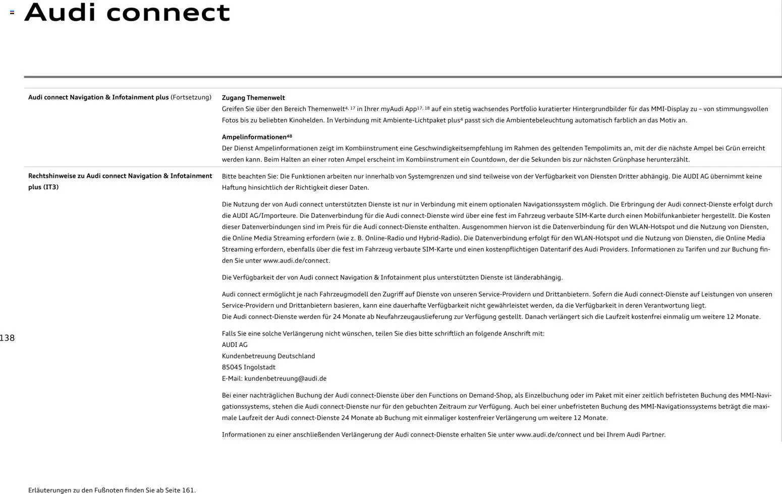Audi A3 – gültig ab 28.10.2025 | Seite: 138 | Produkte: Navigation, Navigationssystem