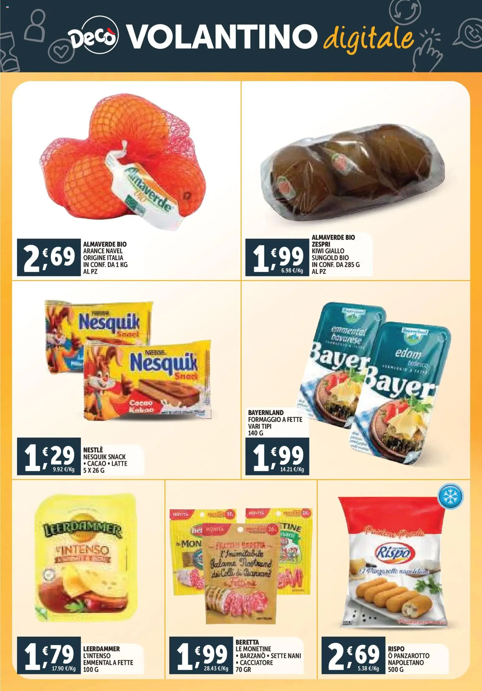 Volantino Decò del 20.11.2025 | Pagina: 23 | Prodotti: Arance, Latte, Formaggio, Cacao