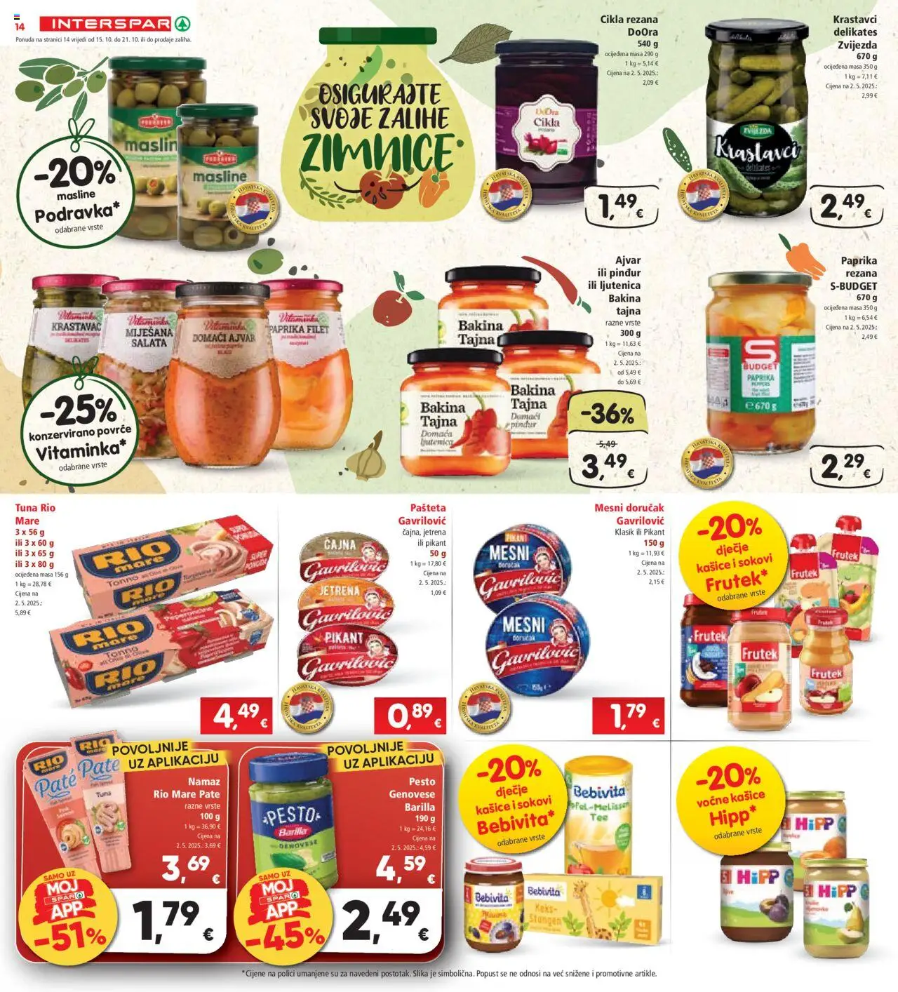 Interspar katalog | vrijedi od 15.10.2025 | Stranica: 16 | Proizvodi: Rio Mare, Ajvar, Paprika, Pašteta