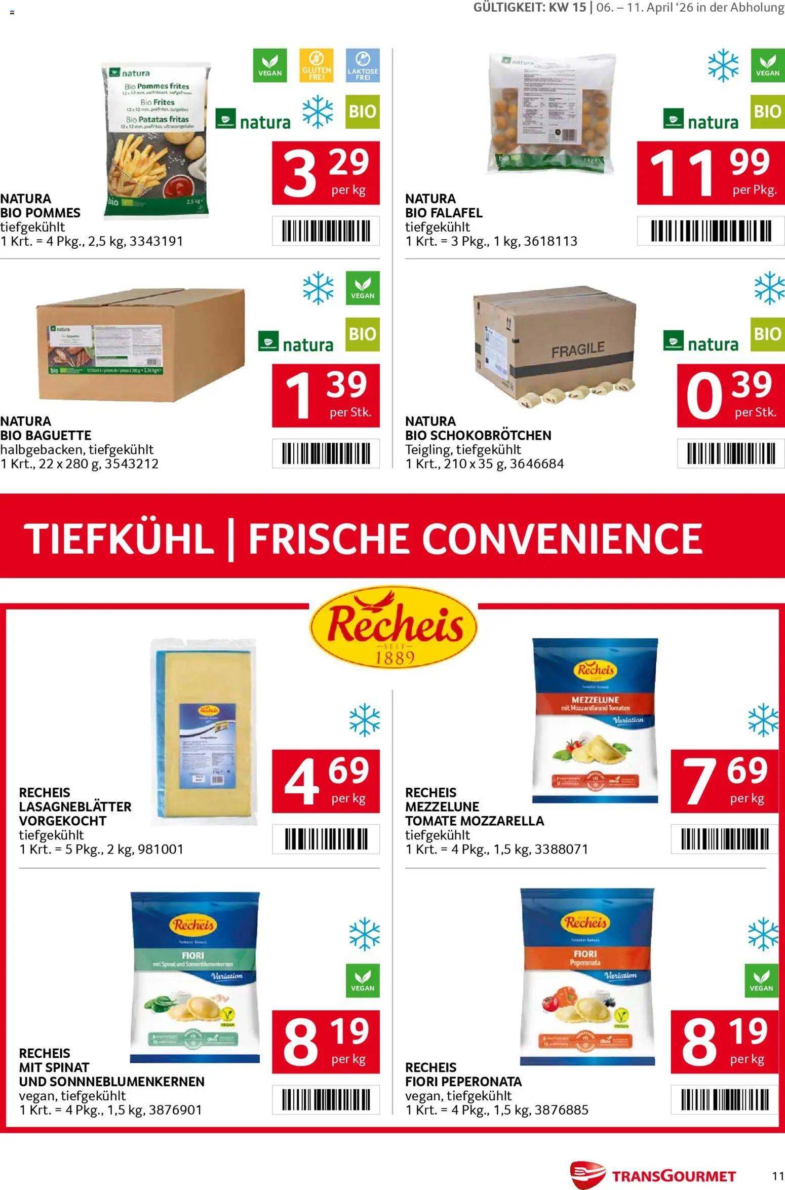 Transgourmet Flugblatt gültig ab 06.04.2026 | Seite: 11 | Produkte: Jääkaappipakastin, Tomaten