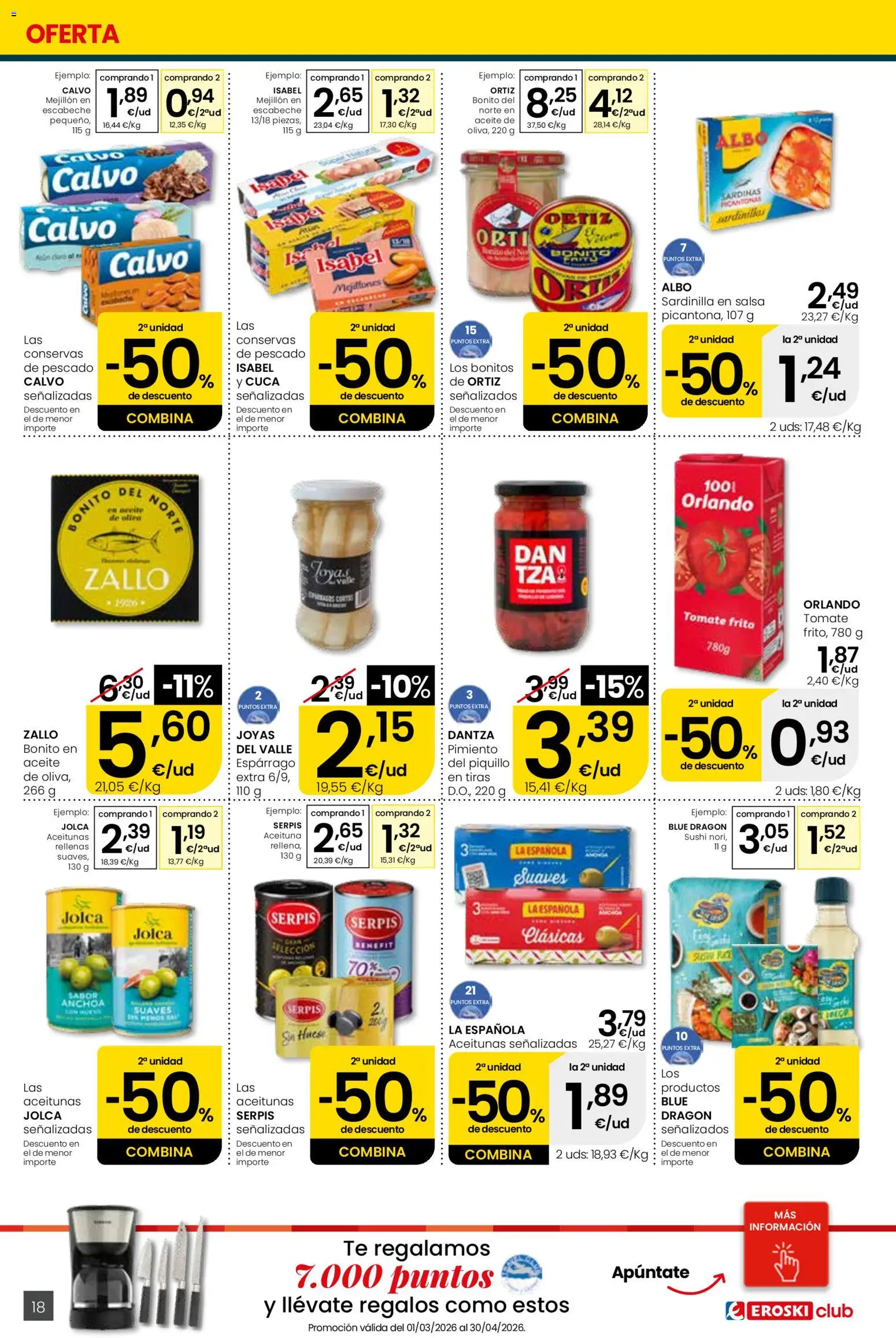 Eroski Quieres ahorrar conmigo │ válido desde el 16.04.2026 | Página: 18 | Productos: Κάδος απορρυμάτων, Té, Σιδερώστρα, Anchoa