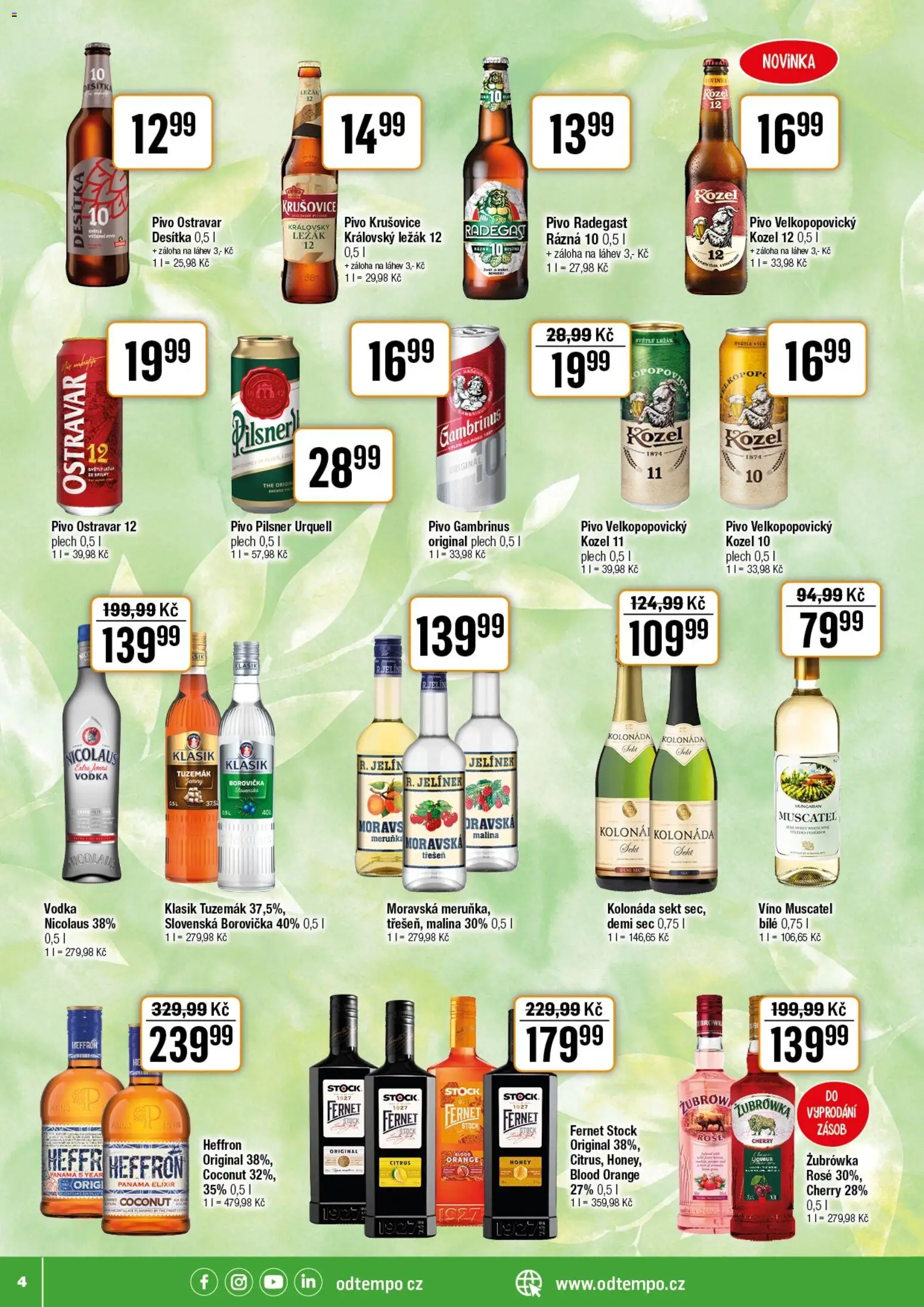 Tempo leták od 11.03.2026 | Strana: 4 | Produkty: Plech, Kozel 11, Fernet, Radegast