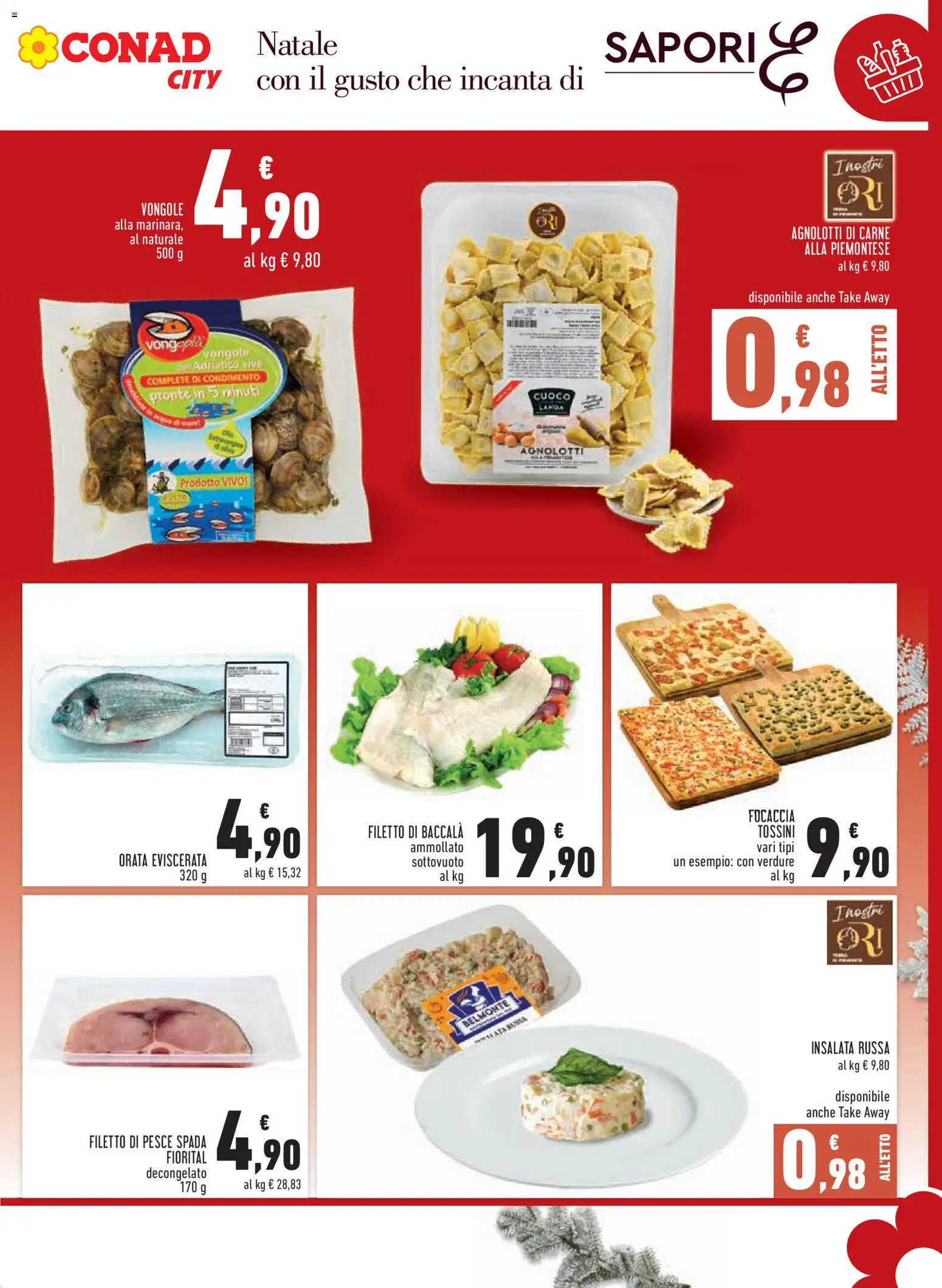 Volantino Conad del 15.12.2025 | Pagina: 7 | Prodotti: Pesce, Focaccia, Verdure, Orata