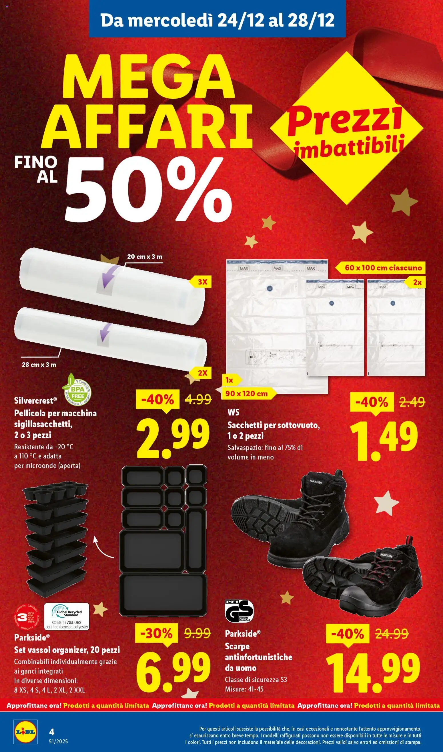 Volantino Lidl del 23.12.2025 | Pagina: 4 | Prodotti: Microonde, Scarpe, Pellicola