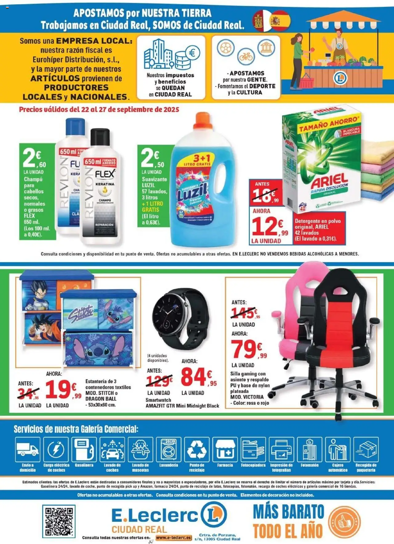 E.Leclerc folleto │ válido desde el 22.09.2025 | Página: 2 | Productos: Polvo, Champú, Detergente, Silla