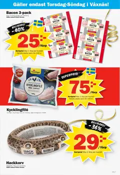 Pekås erbjudanden - Förhandsvisning av reklamblad från butik Pekås aktuell från 13.04.2026 | Sida: 7 | Produkter: Bacon, Kycklingfile, Galler