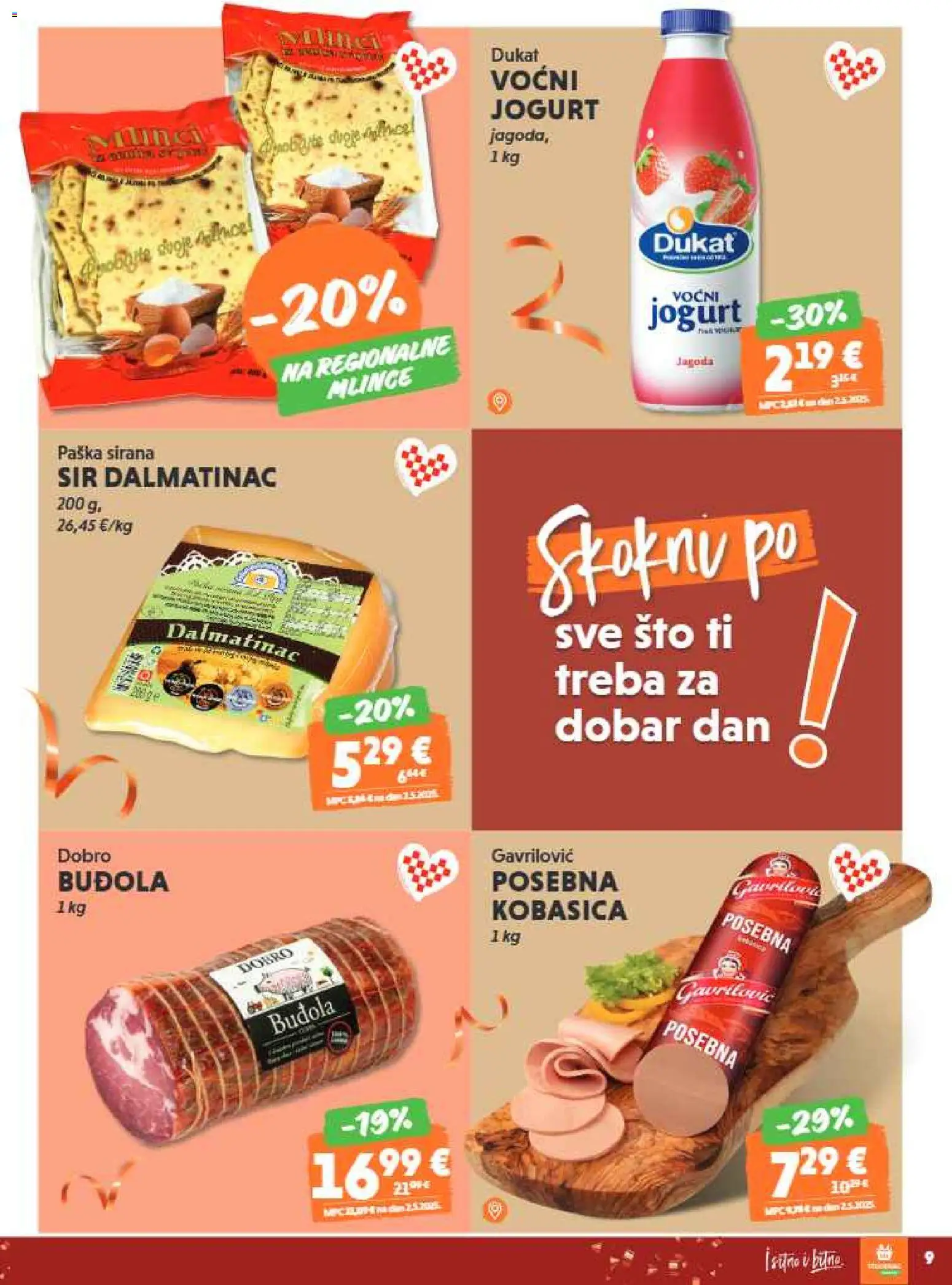 Studenac katalog | vrijedi od 17.12.2025 | Stranica: 9 | Proizvodi: Sir, Voćni jogurt, Buđola, Kobasica