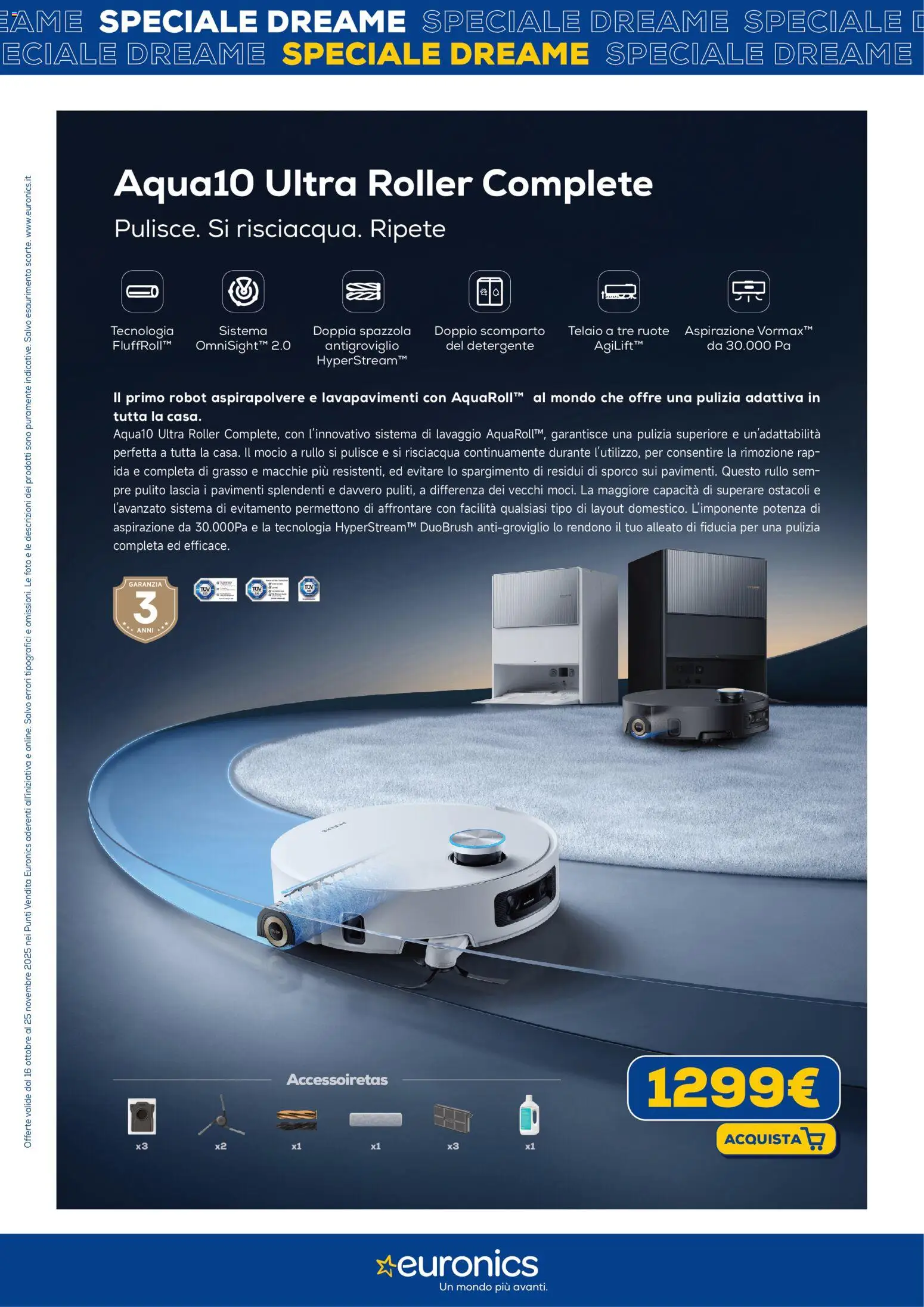 Volantino Euronics del 16.10.2025 | Pagina: 2 | Prodotti: Spazzola, Robot aspirapolvere, Mocio, Robot