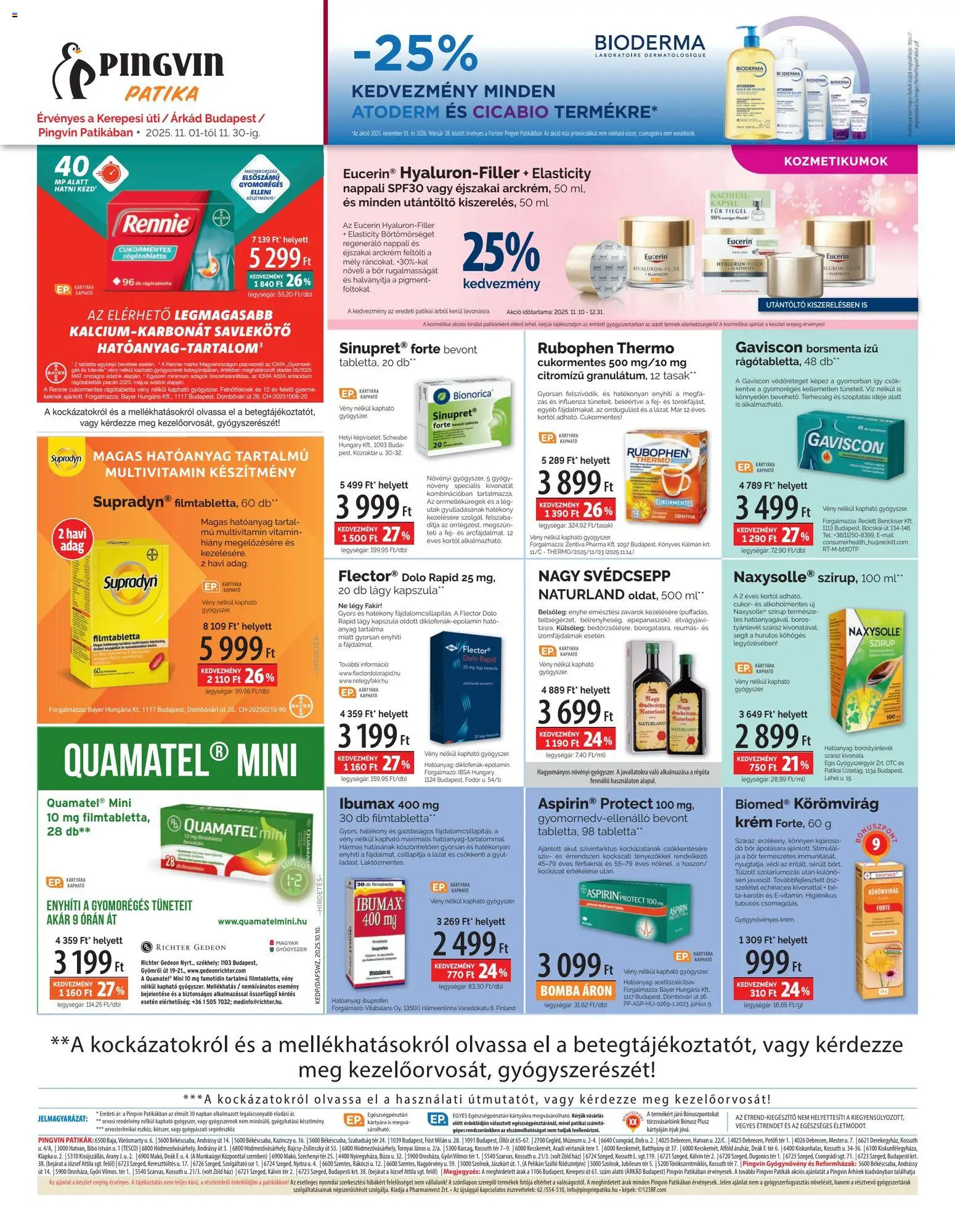 Pingvin Patika akciós ujság - amely érvényes a következő dátumtól: 01.12.2025 | Oldal: 8 | Termékek: Arckrém, Sör, Multivitamin, Cukor