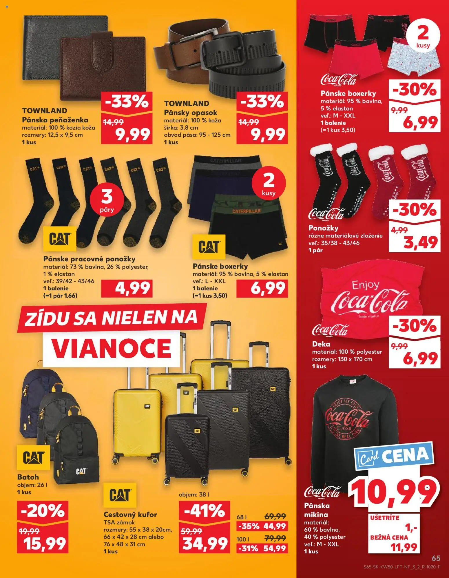 Nové Kaufland akcie – leták je platný od 11.12.2025 | Strana: 65 | Produkty: Mikina, Boxerky, Batoh, Kufor