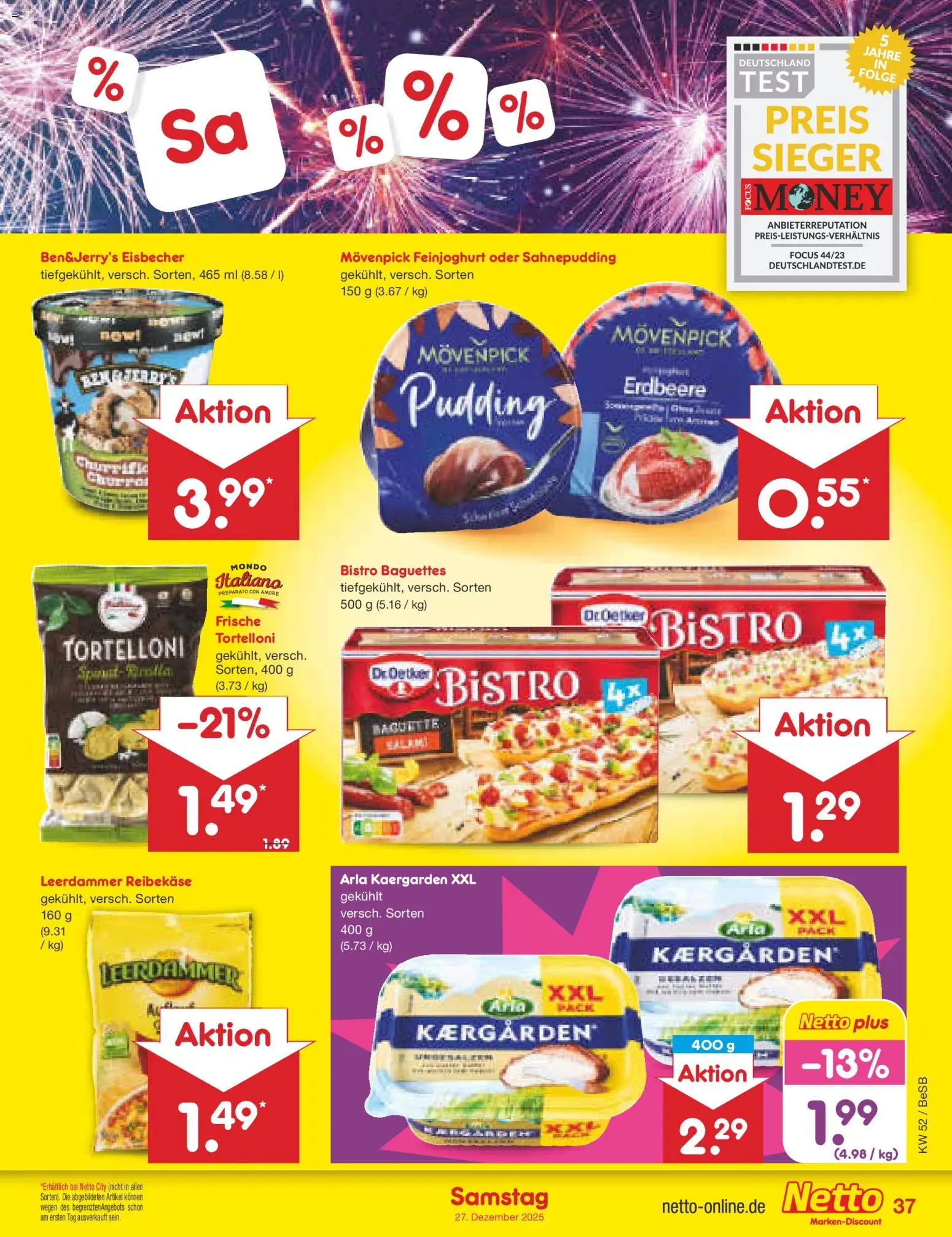 Netto Marken-Discount Prospekt 	 – gültig ab 22.12.2025 | Seite: 41 | Produkte: Baguette, Pudding, Leerdammer, Reibekase