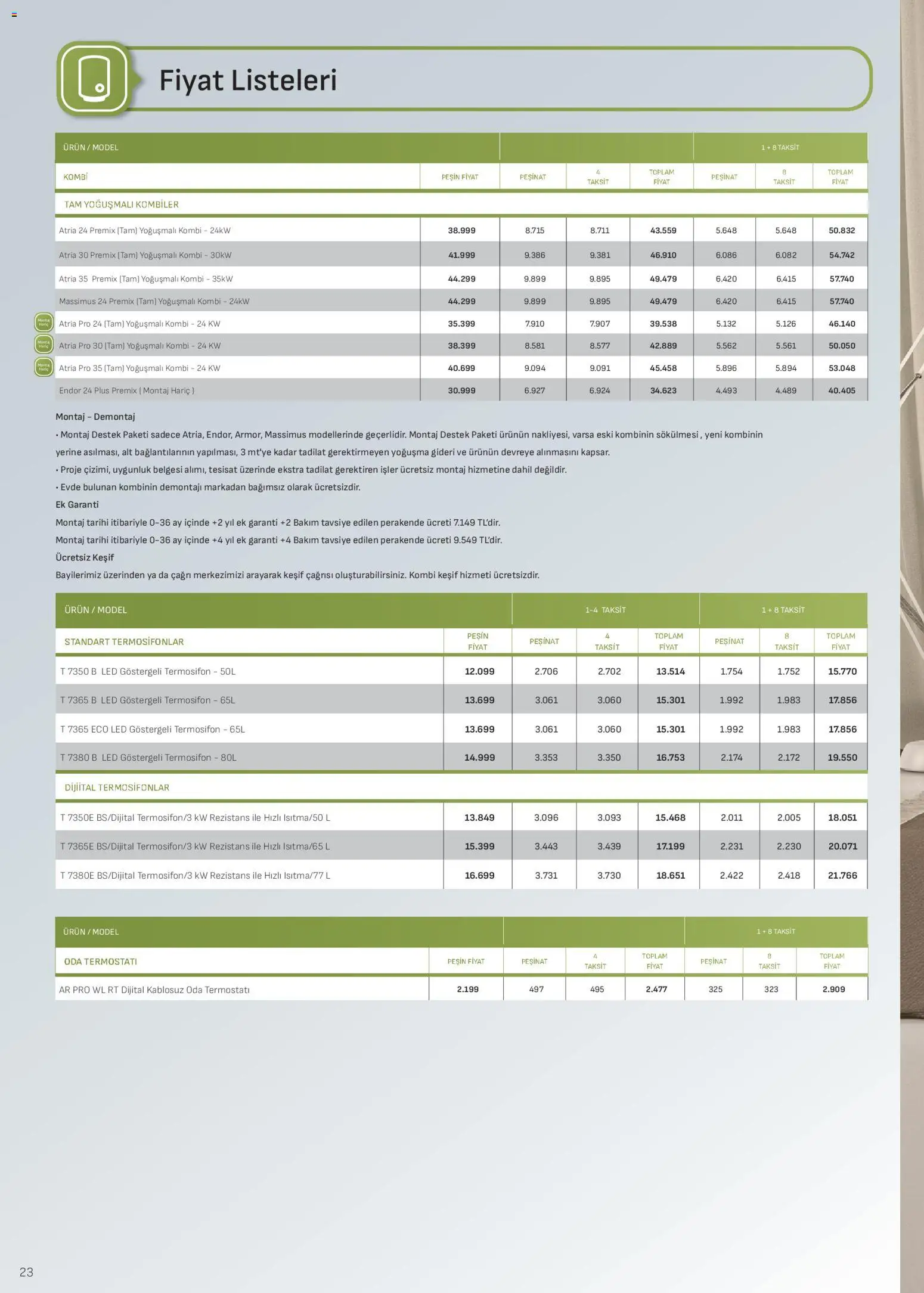 Arçelik İklimlendirme Kataloğu - 16.12.2025 tarihinden itibaren geçerlidir | Sayfa: 23