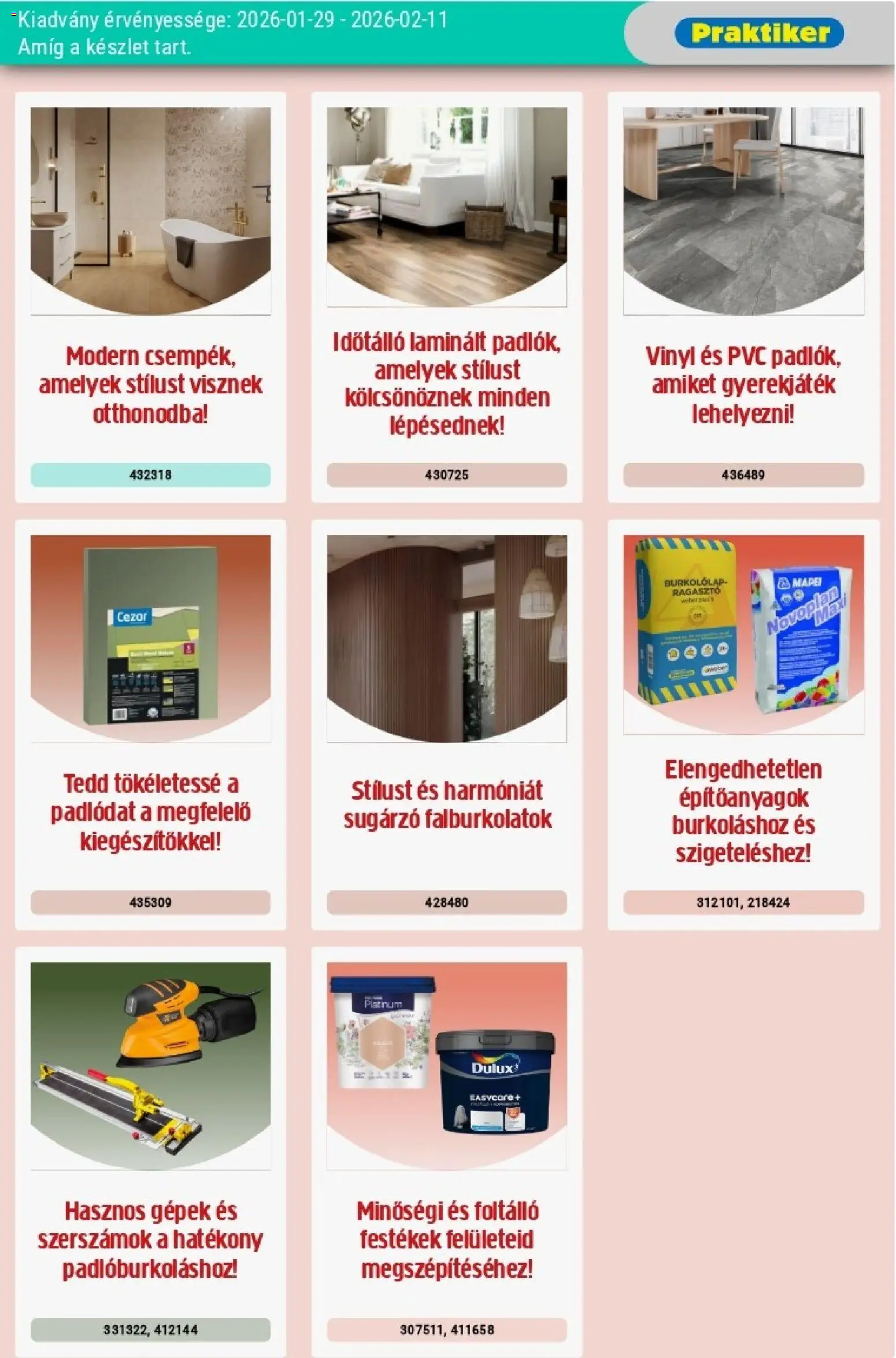 Praktiker akciós ujság - amely érvényes a következő dátumtól: 29.01.2026 | Oldal: 3 | Termékek: Ragasztó, Szerszámok