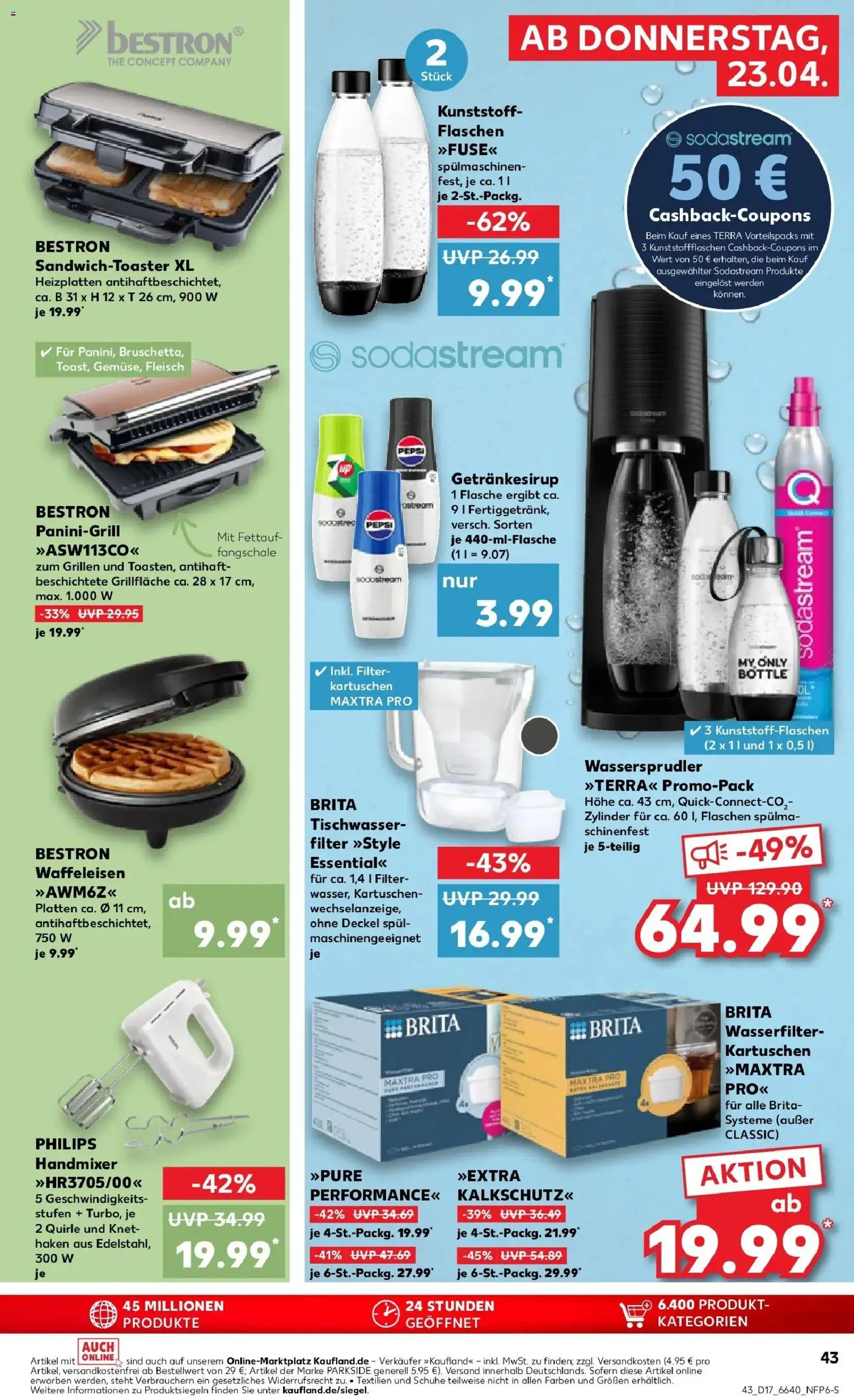 Kaufland Prospekt Hechingen	 – gültig ab 23.04.2026 | Seite: 43 | Produkte: Handmixer, Pepsi, Waffeleisen, Sodastream