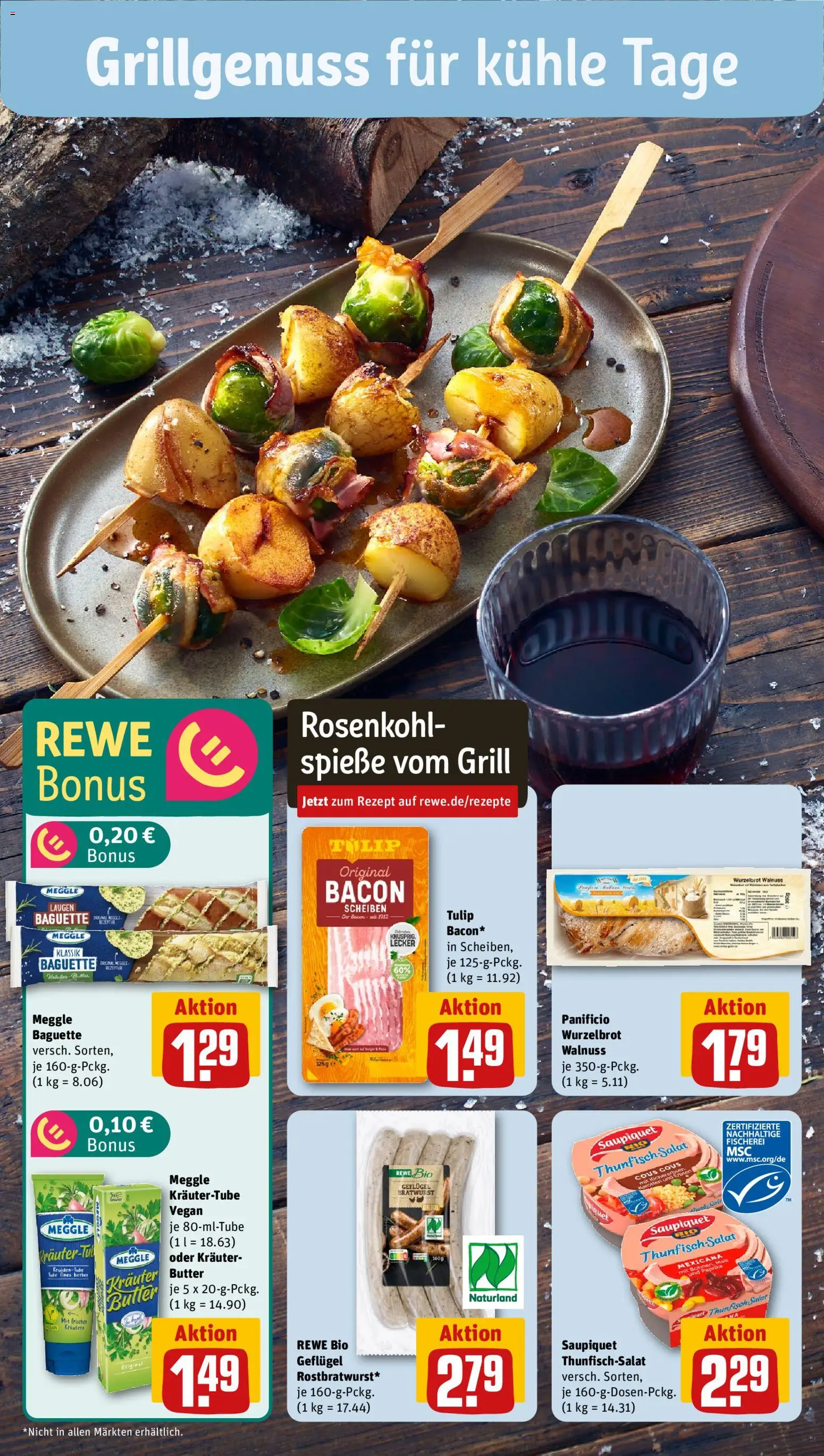 Rewe Prospekt 	 – gültig ab 10.11.2025 | Seite: 4 | Produkte: Grill, Thunfisch, Bratwurst, Spieße
