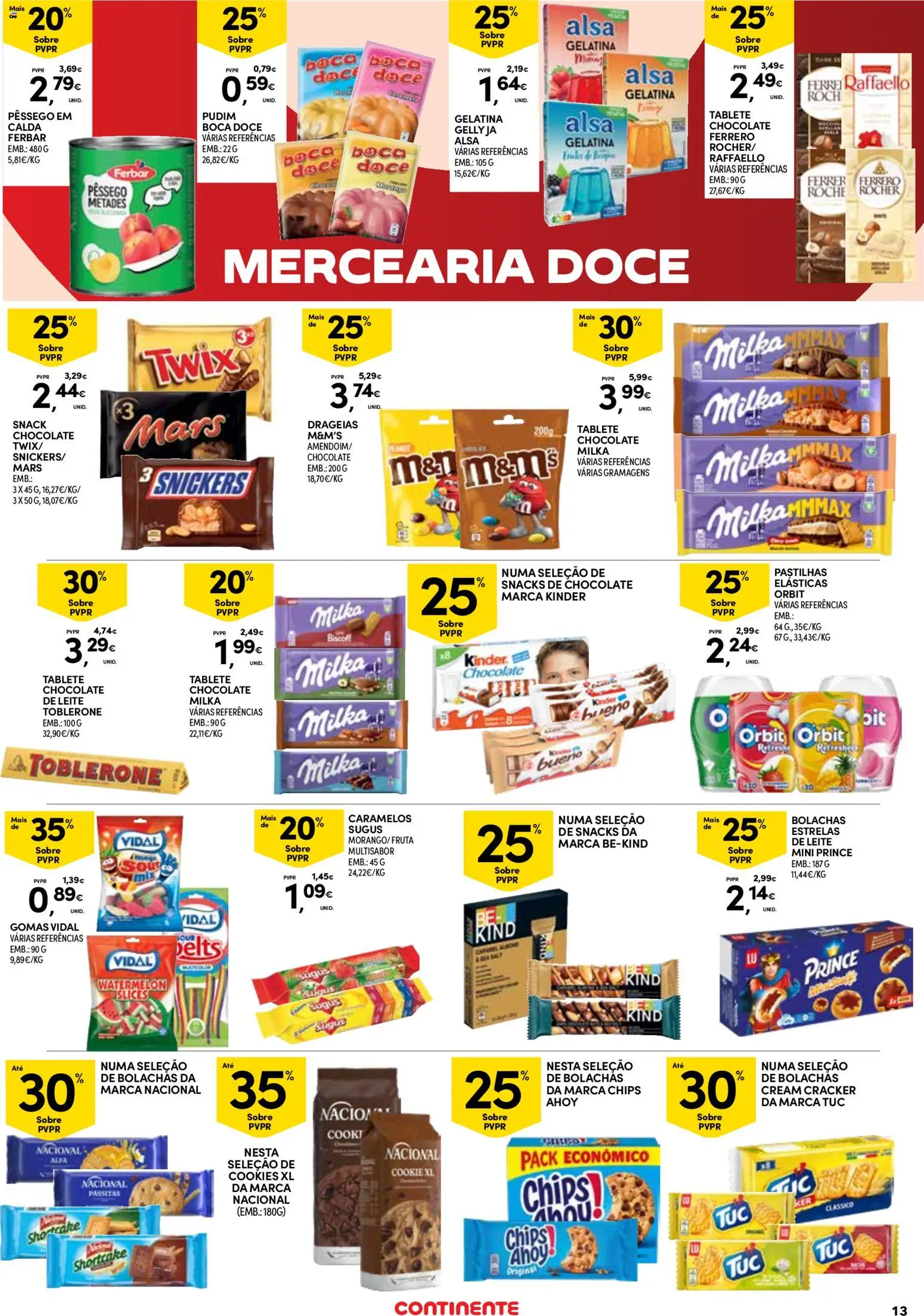 Continente Açores  │ válido de 16.04.2026 | Página: 13 | Produtos: Gelatina, Pudim, Leite, Chocolate