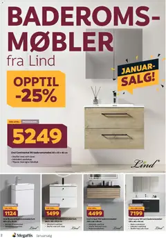 Forhåndsvisning av Megaflis kundeavis gyldig fra 02.01.2026 | Side: 2 | Produkter: Bad, Speilskap, Håndtak