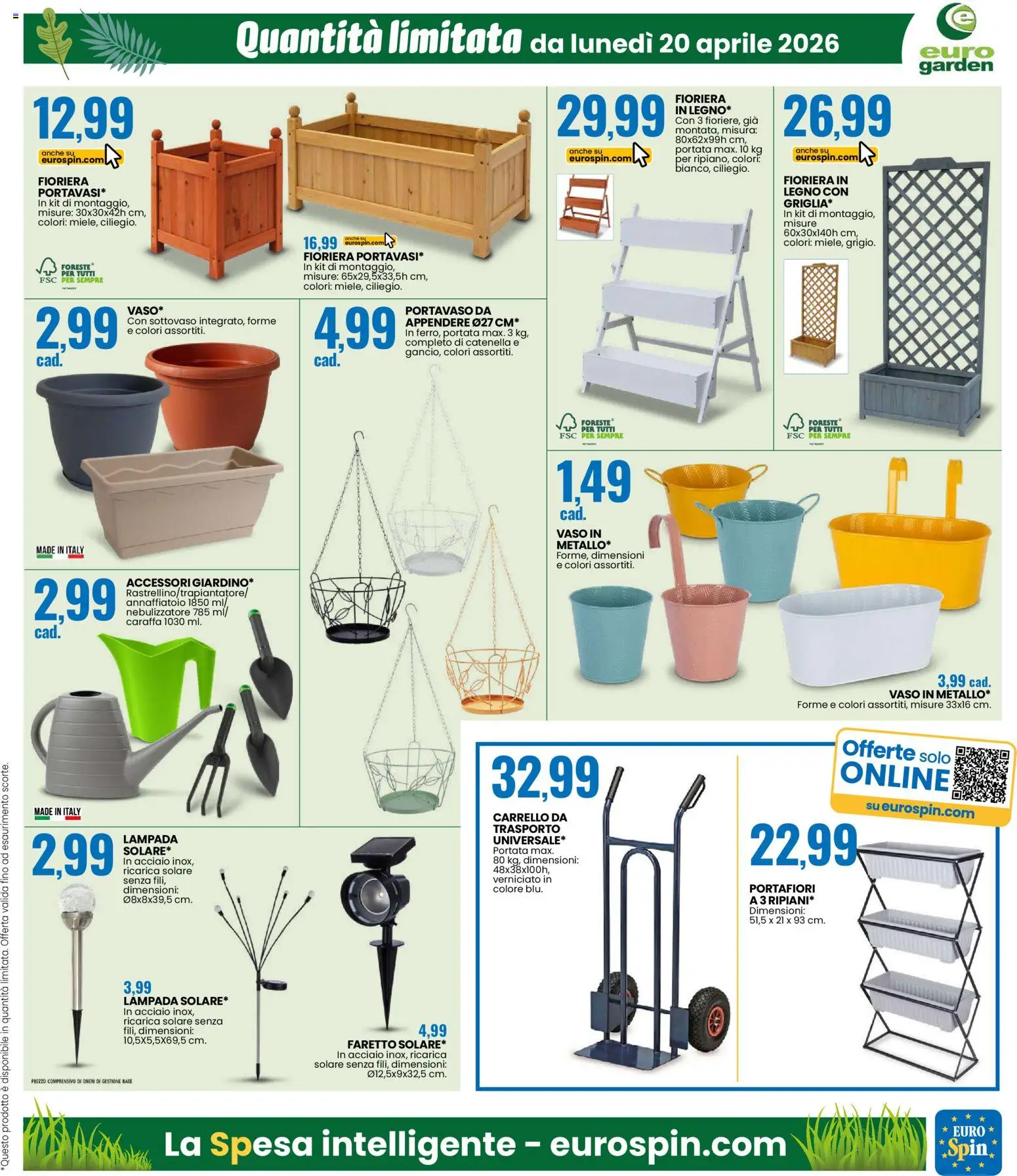 Volantino Eurospin del 20.04.2026 | Pagina: 11 | Prodotti: Faretto, Caraffa, Carrello, Nebulizzatore