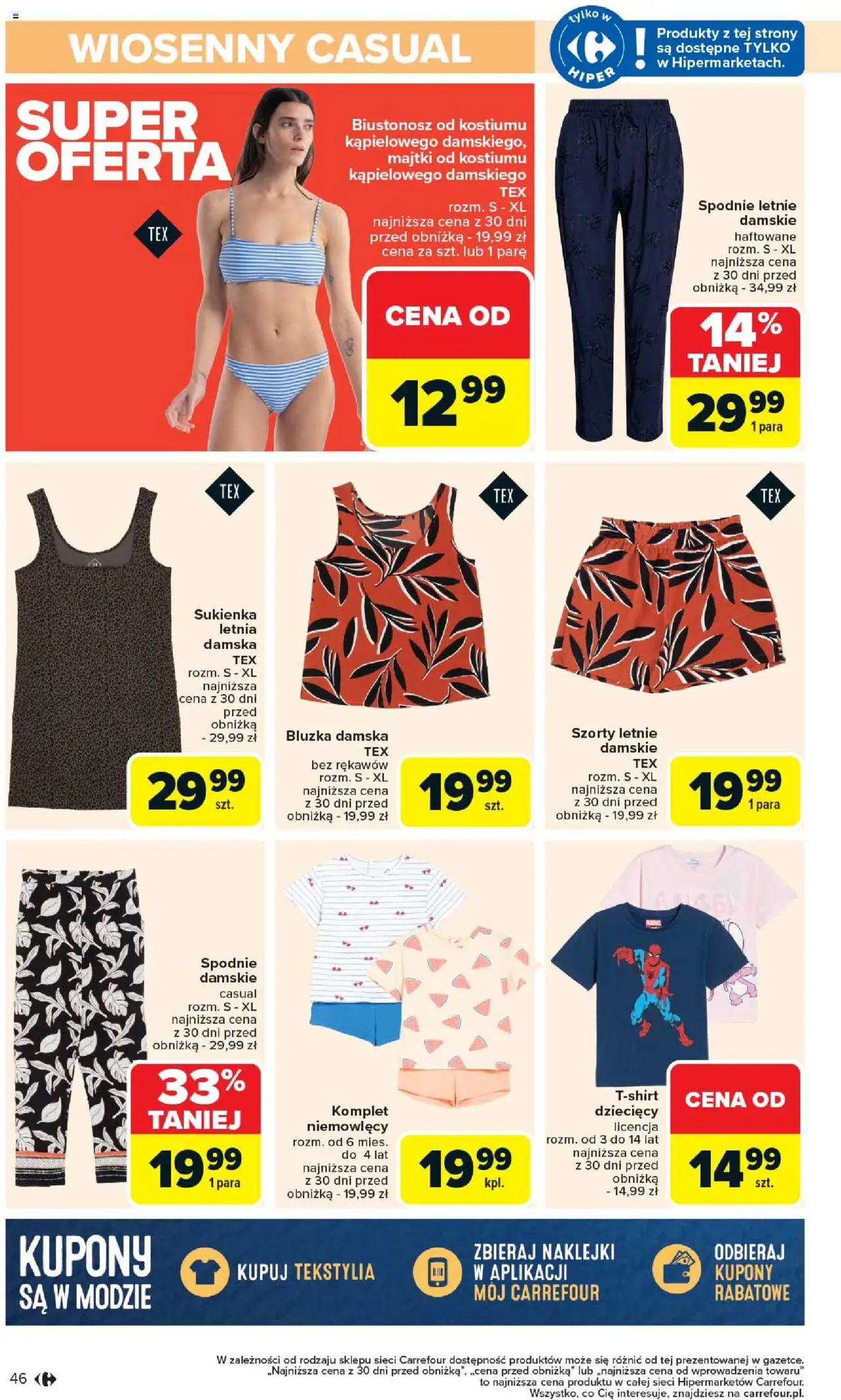 Carrefour Gazetka od 02.06.2025 | Strona: 48 | Produkty: Szorty, Spodnie, Naklejki, Tekstylia