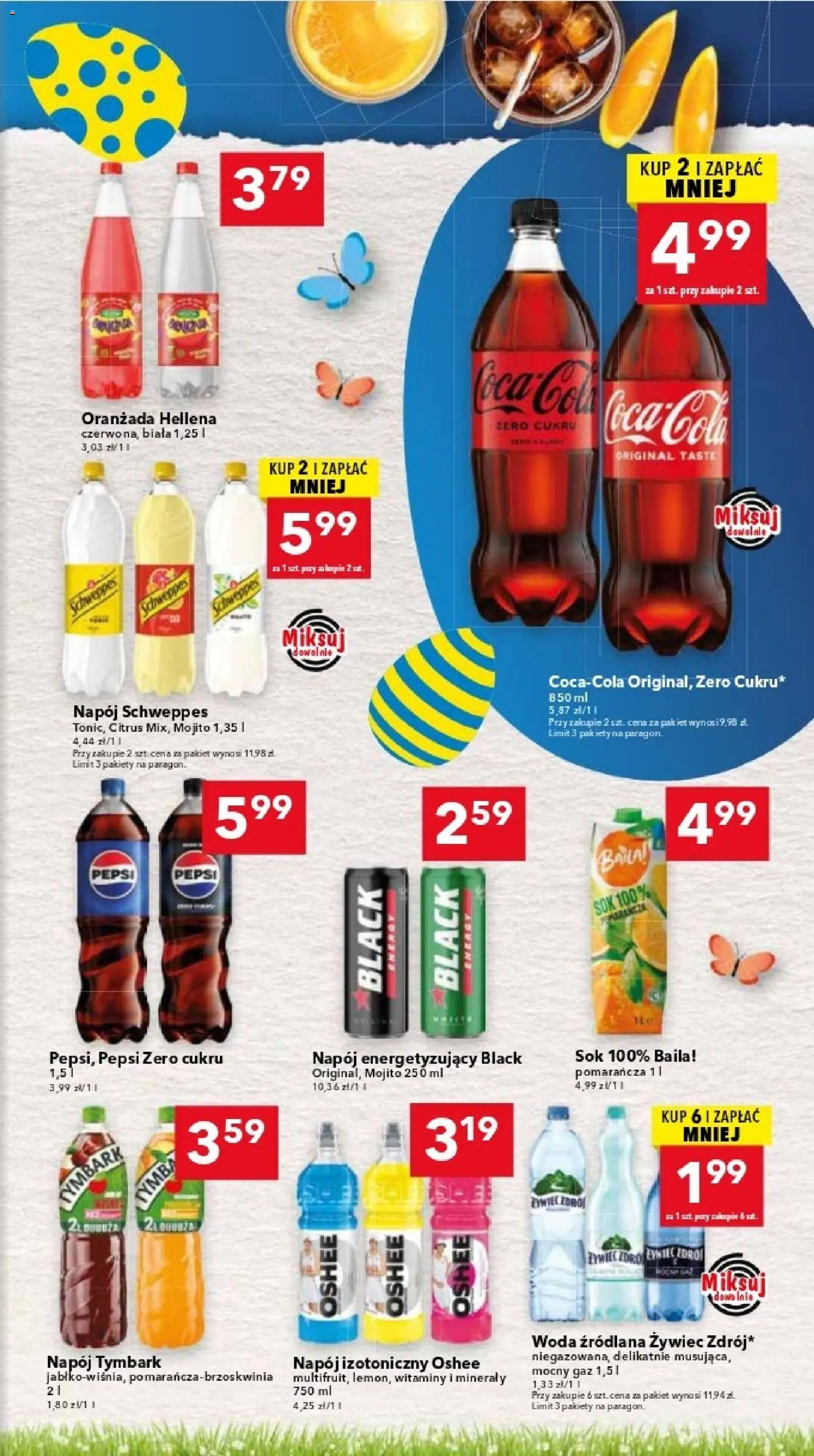 Lewiatan gazetka - Warszawa od 26.03.2026 | Strona: 13 | Produkty: Woda źródlana, Oranżada hellena, Sok, Woda
