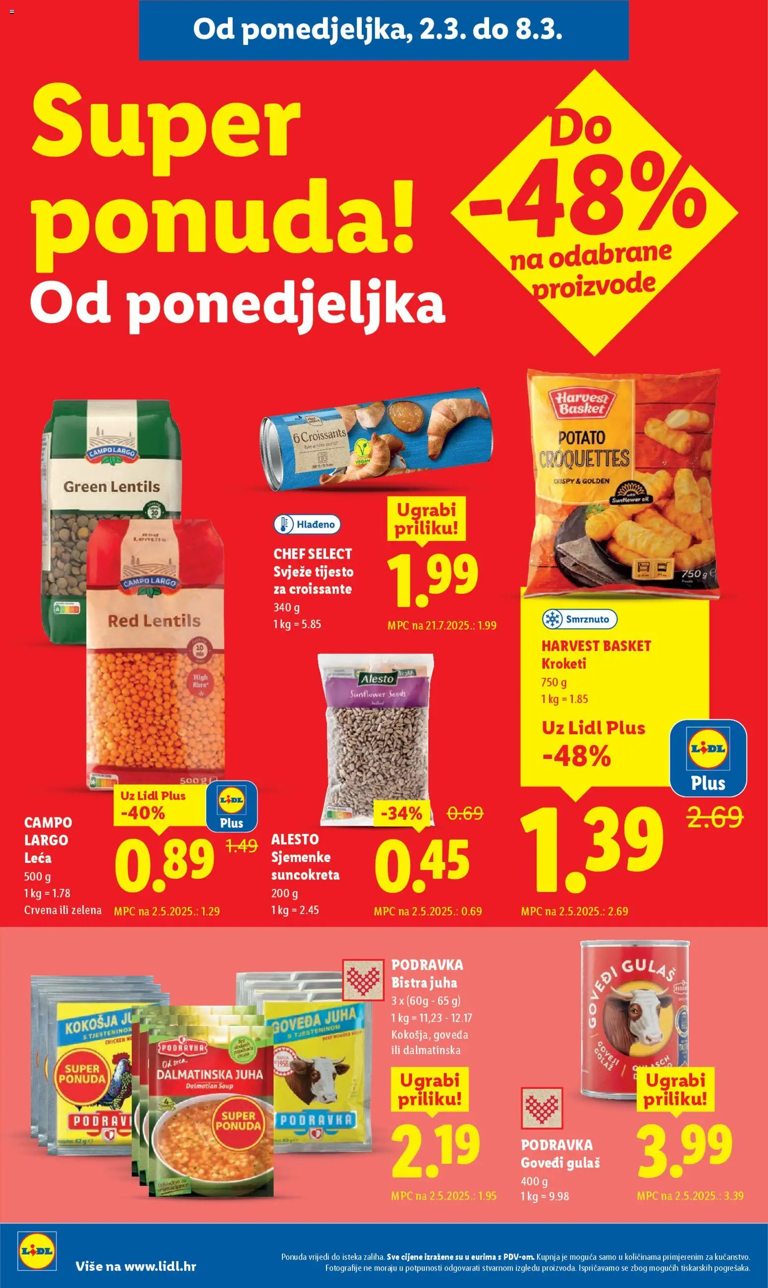 Lidl katalog | vrijedi od 02.03.2026 | Stranica: 6 | Proizvodi: Podravka, Leća, Juha, Sjemenke