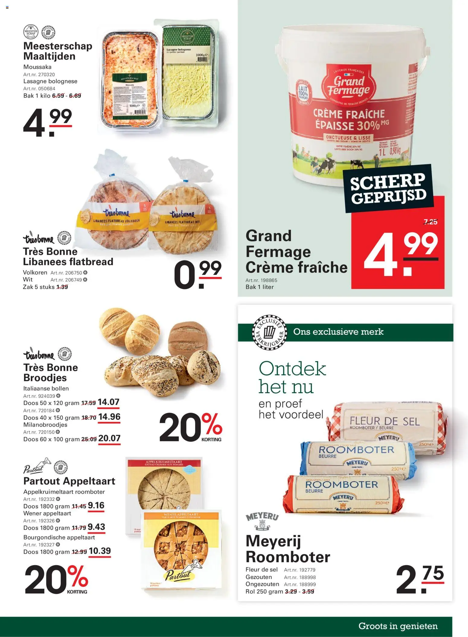 {H1} | Pagina: 65 | Producten: Lasagne, Moussaka, Crème, Broodjes