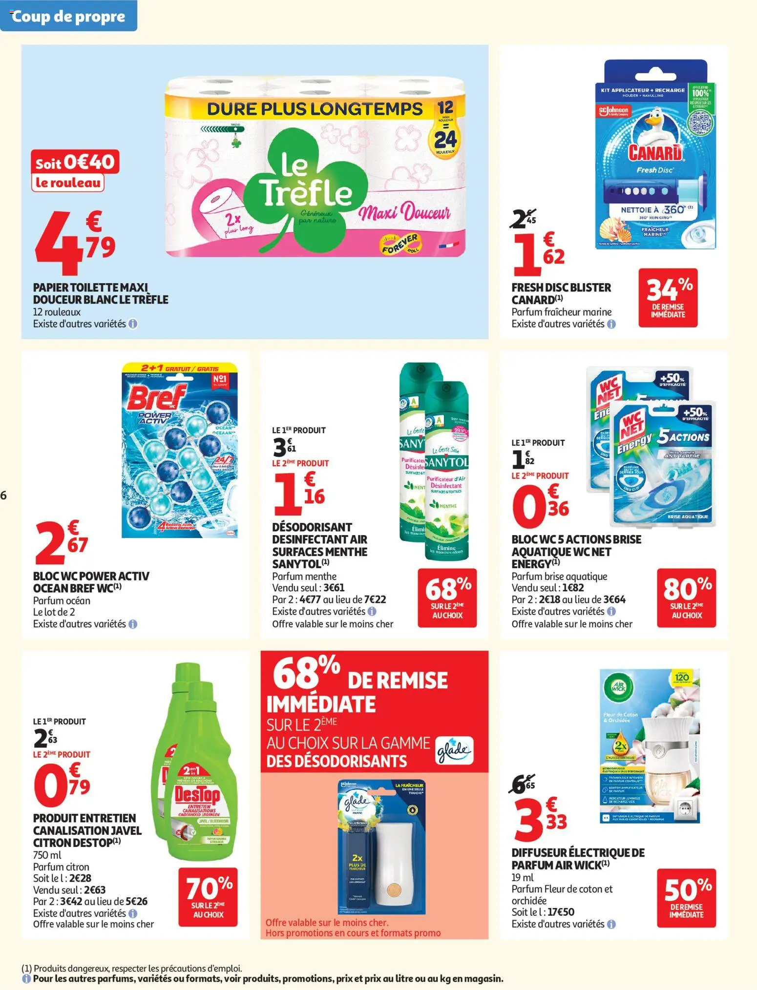 {H1} | Page: 6 | Produits: Menthe, Désodorisant, Rouleau, bloc WC