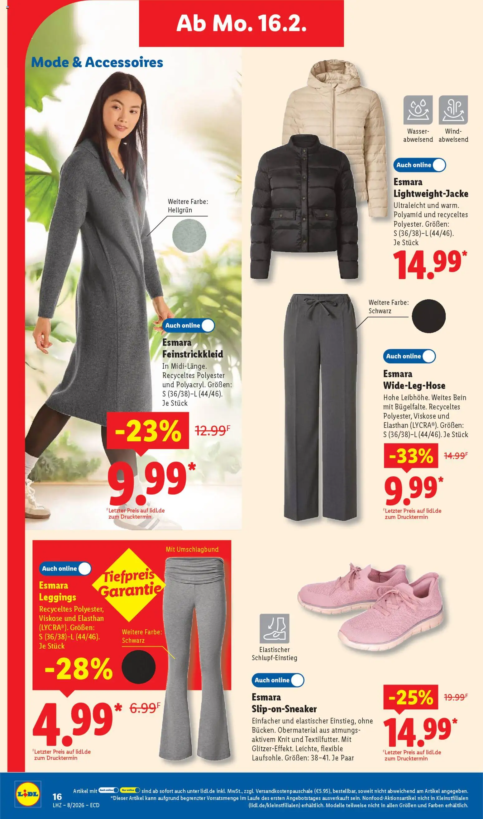 Lidl - Prospekt – gültig ab 16.02.2026 | Seite: 36 | Produkte: Wasser, Leggings