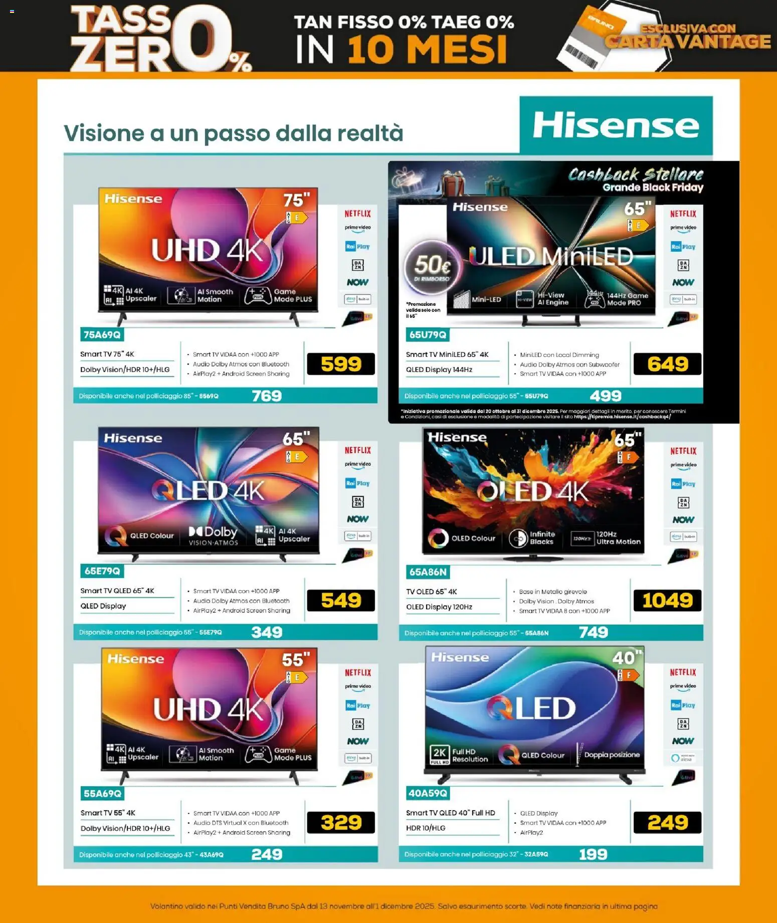 Volantino BRUNO del 13.11.2025 | Pagina: 41 | Prodotti: smart TV, TV, Video, Audio