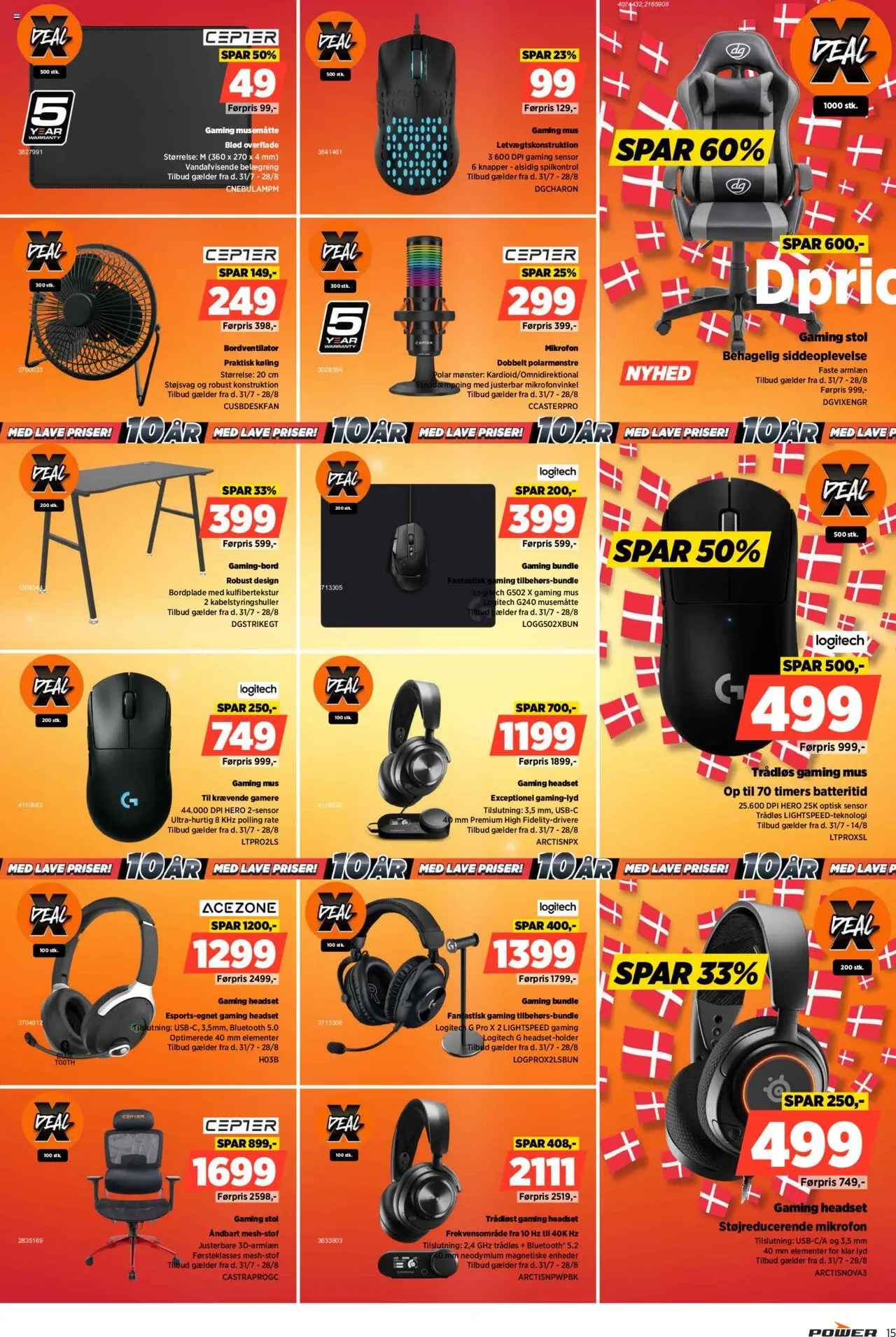 Power Tilbudsavis gyldig fra 31.07.2025 | Side: 15 | Produkter: Mus, Gaming mus, Gamingbord, Mikrofon